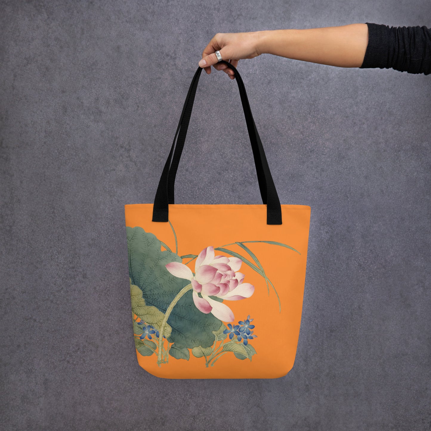 The Spirit of Flowers in Twelve Months｜Lotus in Bloom｜Tote bag｜Orange