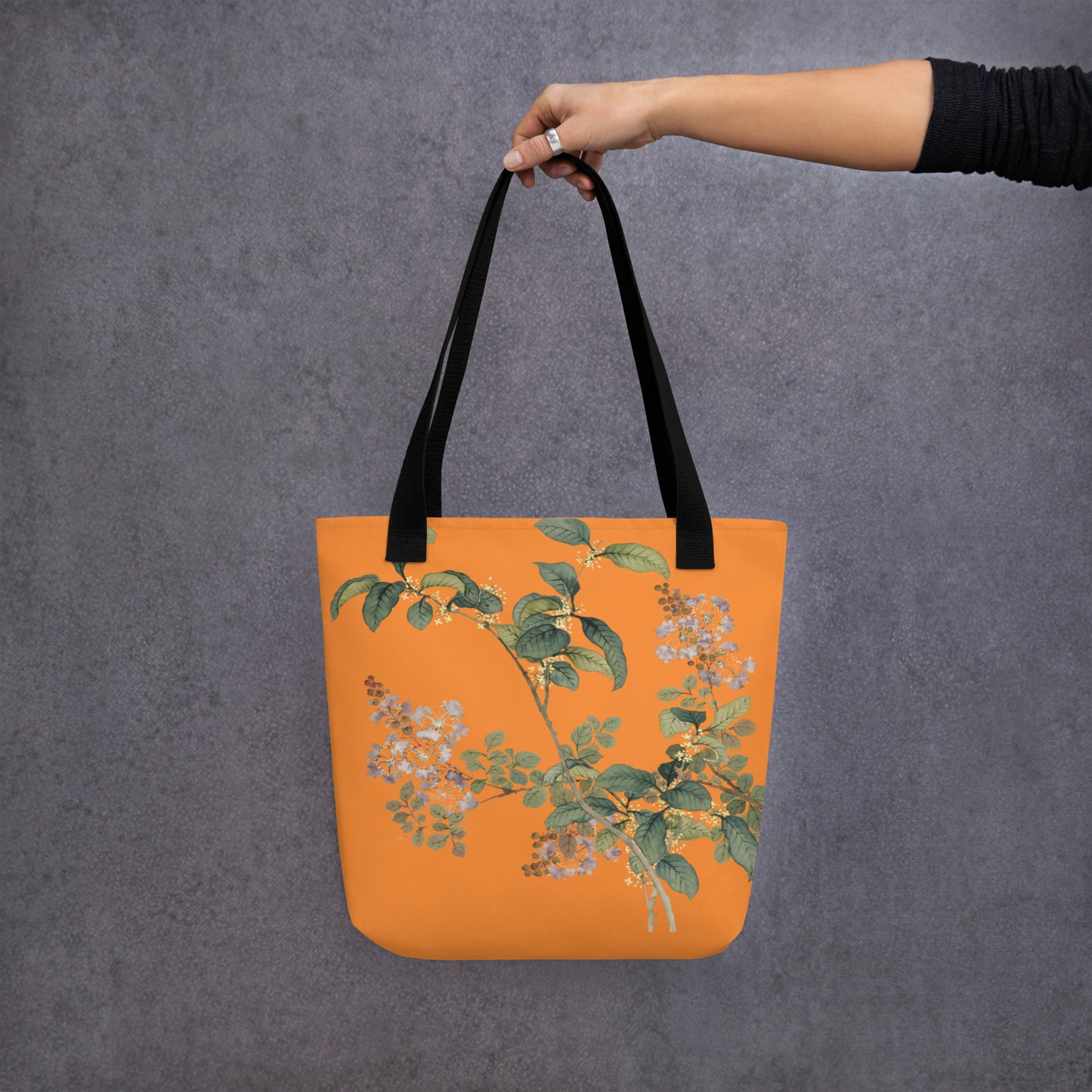 The Spirit of Flowers in Twelve Months｜Osmanthus and Crape Myrtle in Bloom｜Tote bag｜Orange