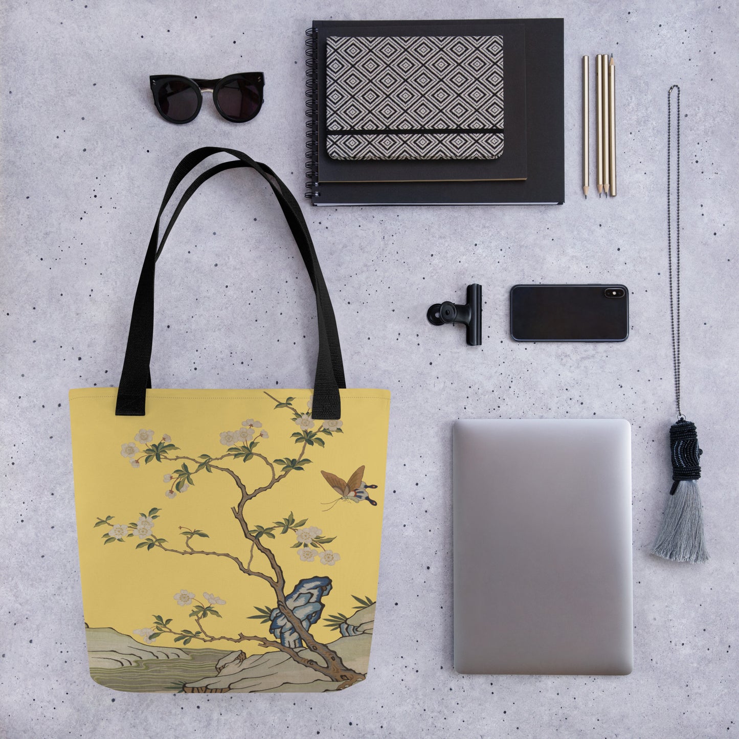 Kesi Flower Album｜Plum Blossoms and Butterfly｜Tote bag｜Gold