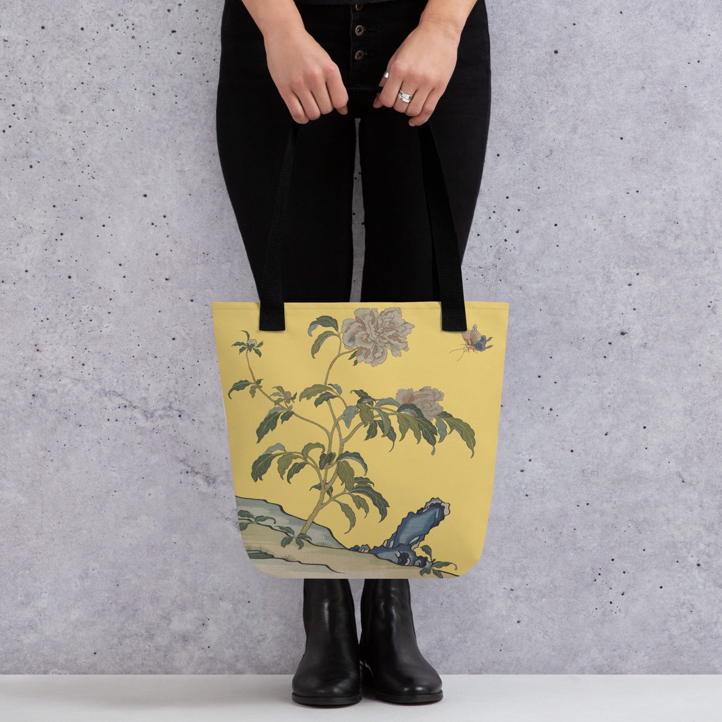 Kesi Flower Album｜Peonies and Butterfly｜Tote bag｜Gold