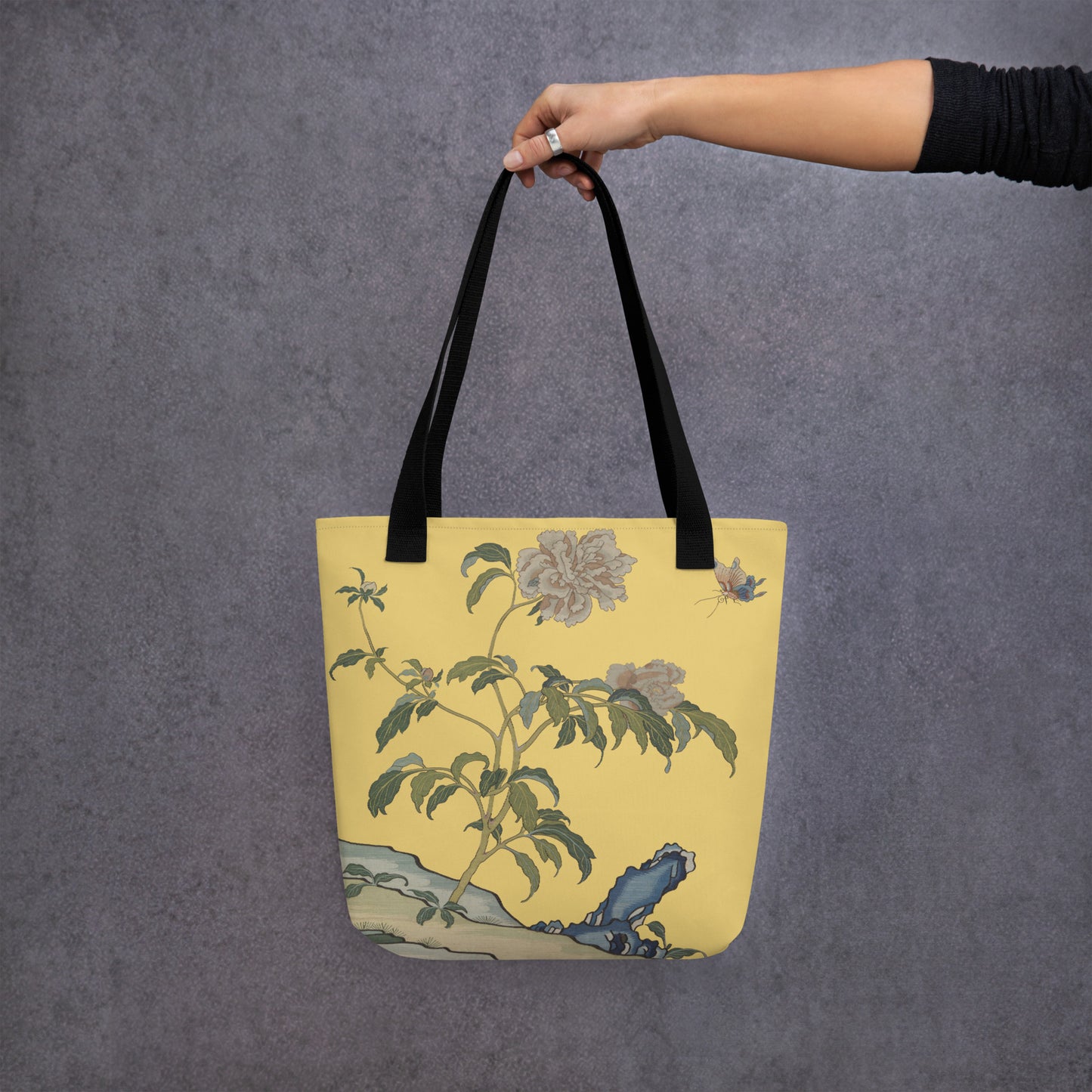 Kesi Flower Album｜Peonies and Butterfly｜Tote bag｜Gold