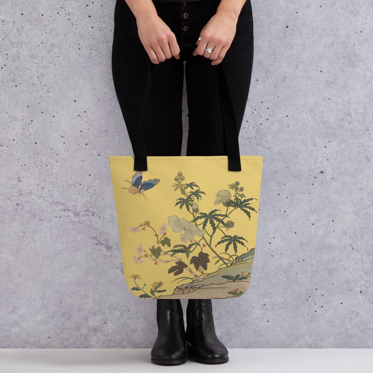 Kesi Flower Album｜Hibiscus and Begonia Blossoms｜Tote bag｜Gold