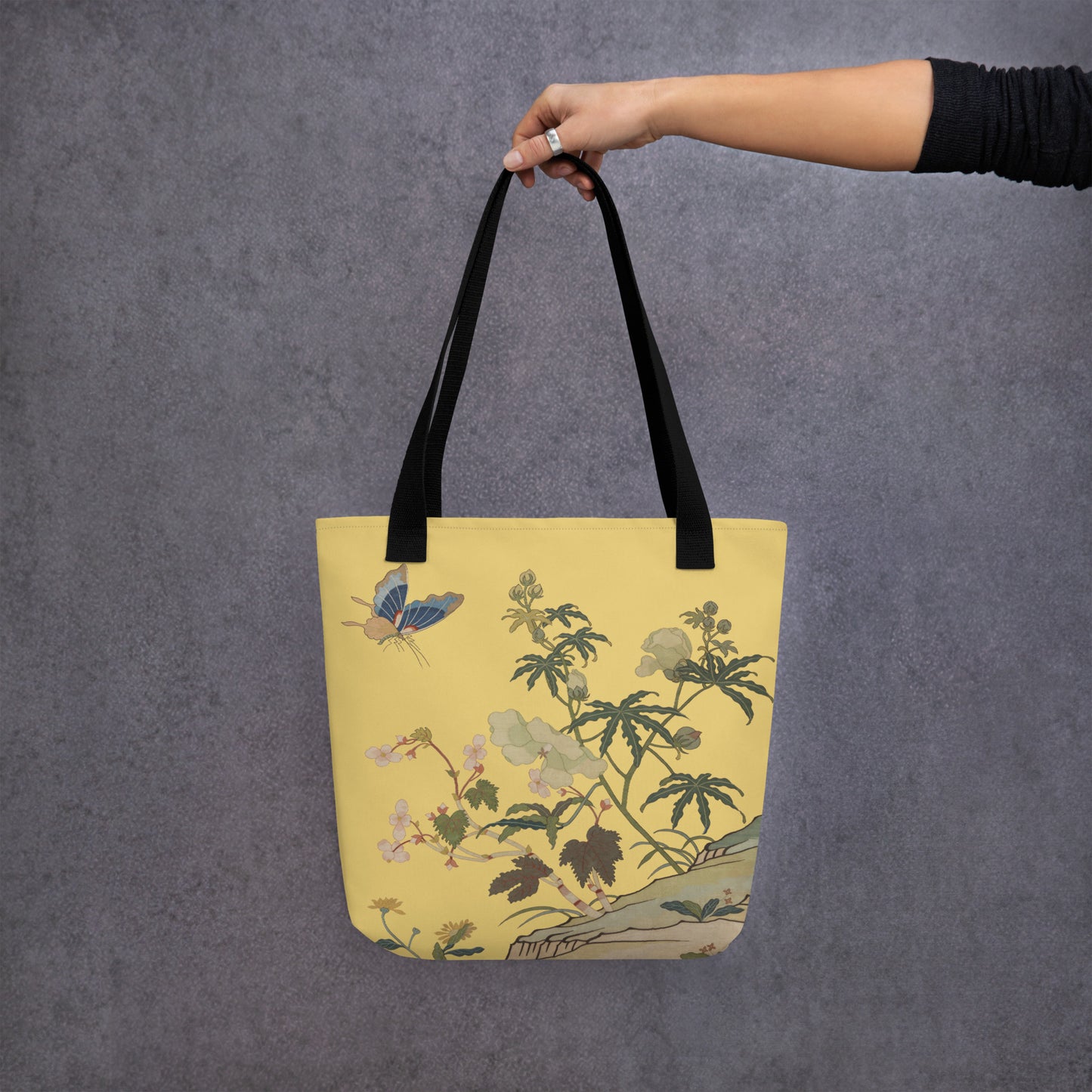 Kesi Flower Album｜Hibiscus and Begonia Blossoms｜Tote bag｜Gold