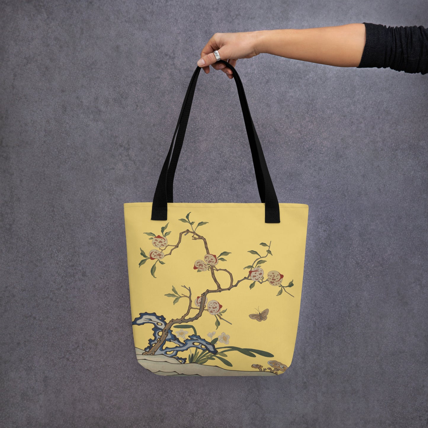 Kesi Flower Album｜Narcissus and Peaches｜Tote bag｜Gold