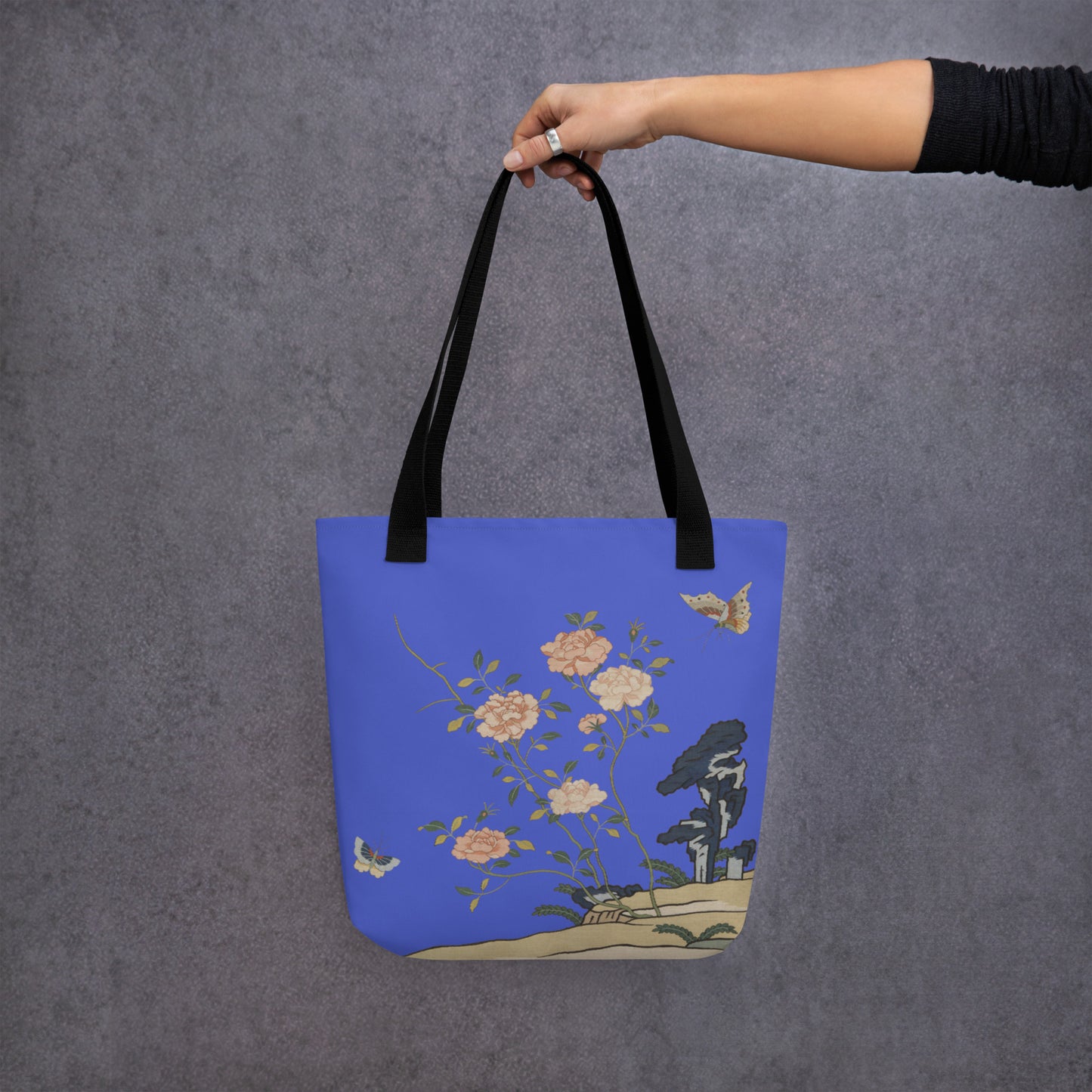 Kesi Flower Album｜Red Roses｜Tote bag｜Royal blue