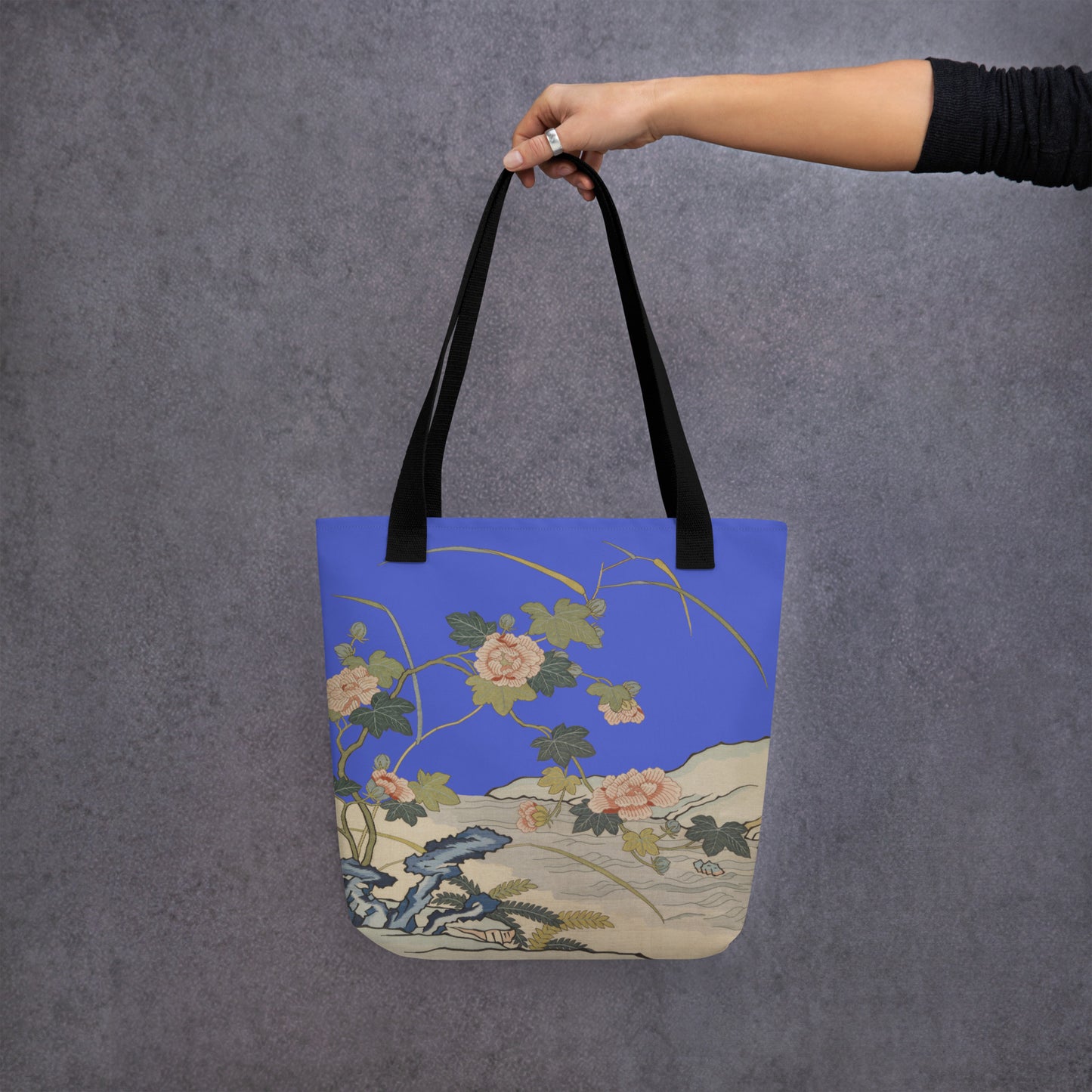 Kesi Flower Album｜Hibiscus by the Water｜Tote bag｜Royal blue