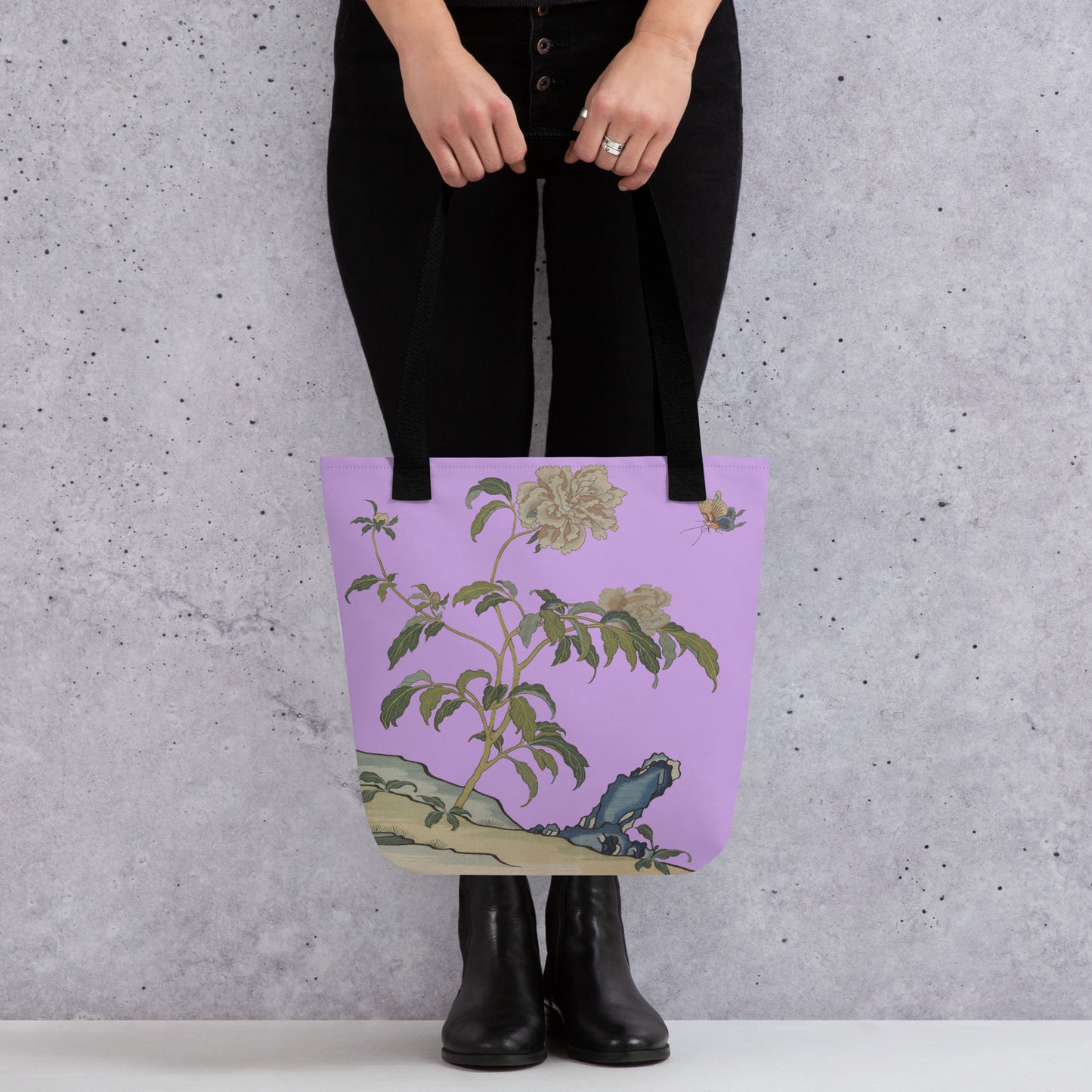 Kesi Flower Album｜Peonies and Butterfly｜Tote bag｜Lilac