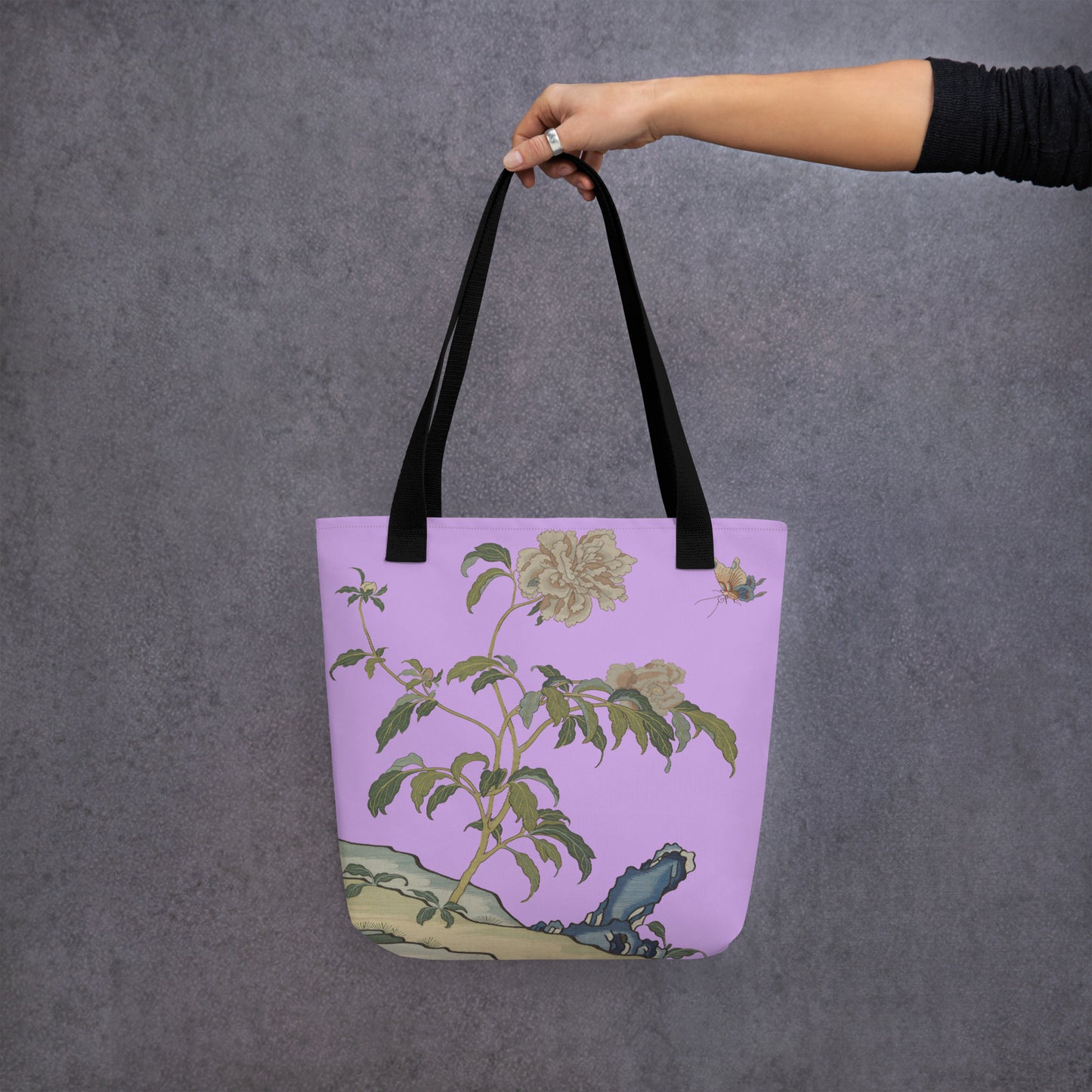 Kesi Flower Album｜Peonies and Butterfly｜Tote bag｜Lilac