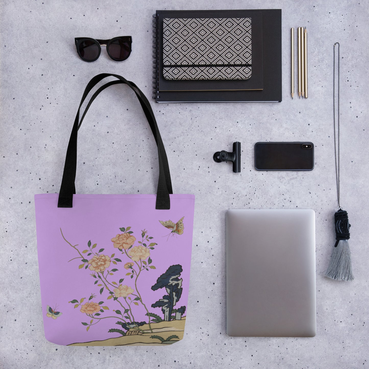 Kesi Flower Album｜Red Roses｜Tote bag｜Lilac