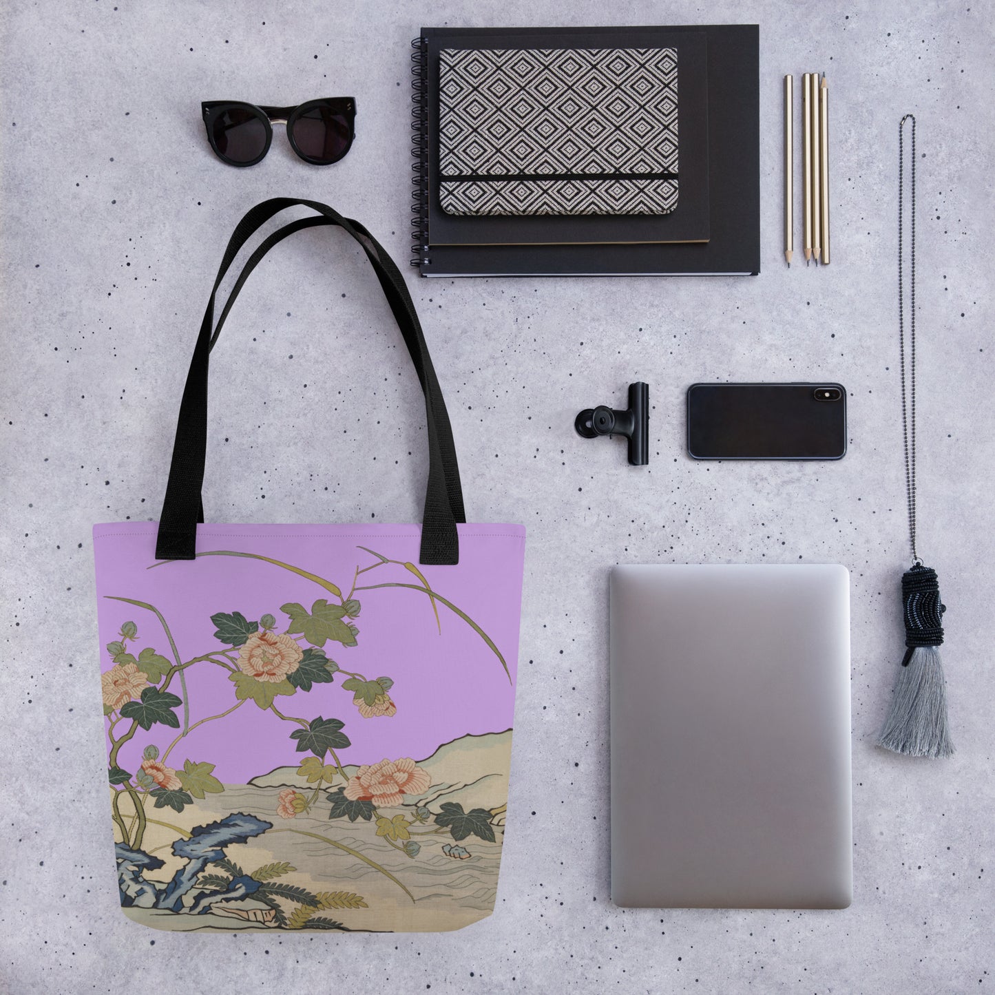 Kesi Flower Album｜Hibiscus by the Water｜Tote bag｜Lilac