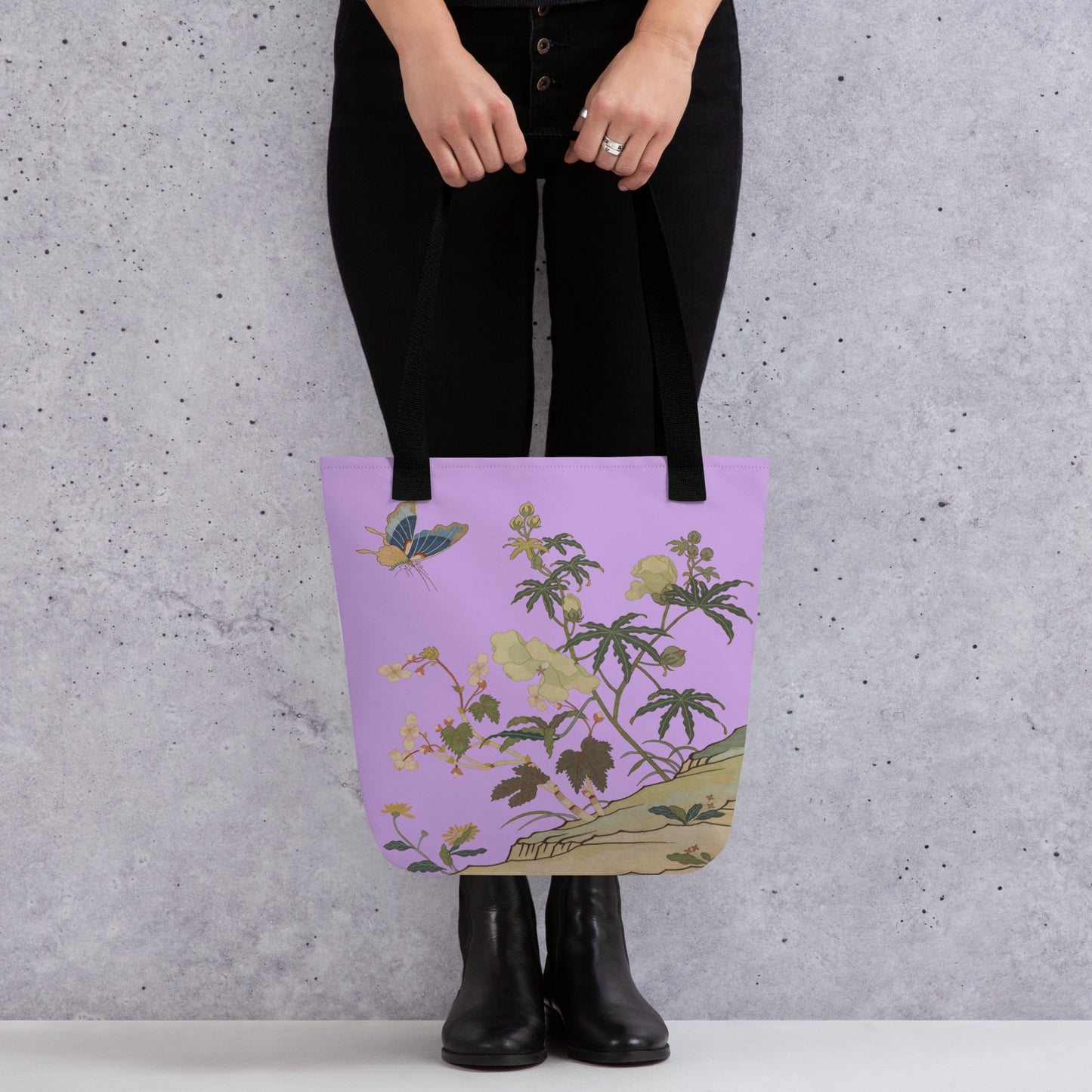 Kesi Flower Album｜Hibiscus and Begonia Blossoms｜Tote bag｜Lilac