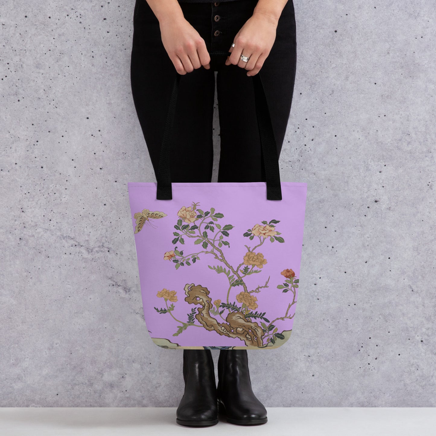 Kesi Flower Album｜Camellia and Butterfly｜Tote bag｜Lilac