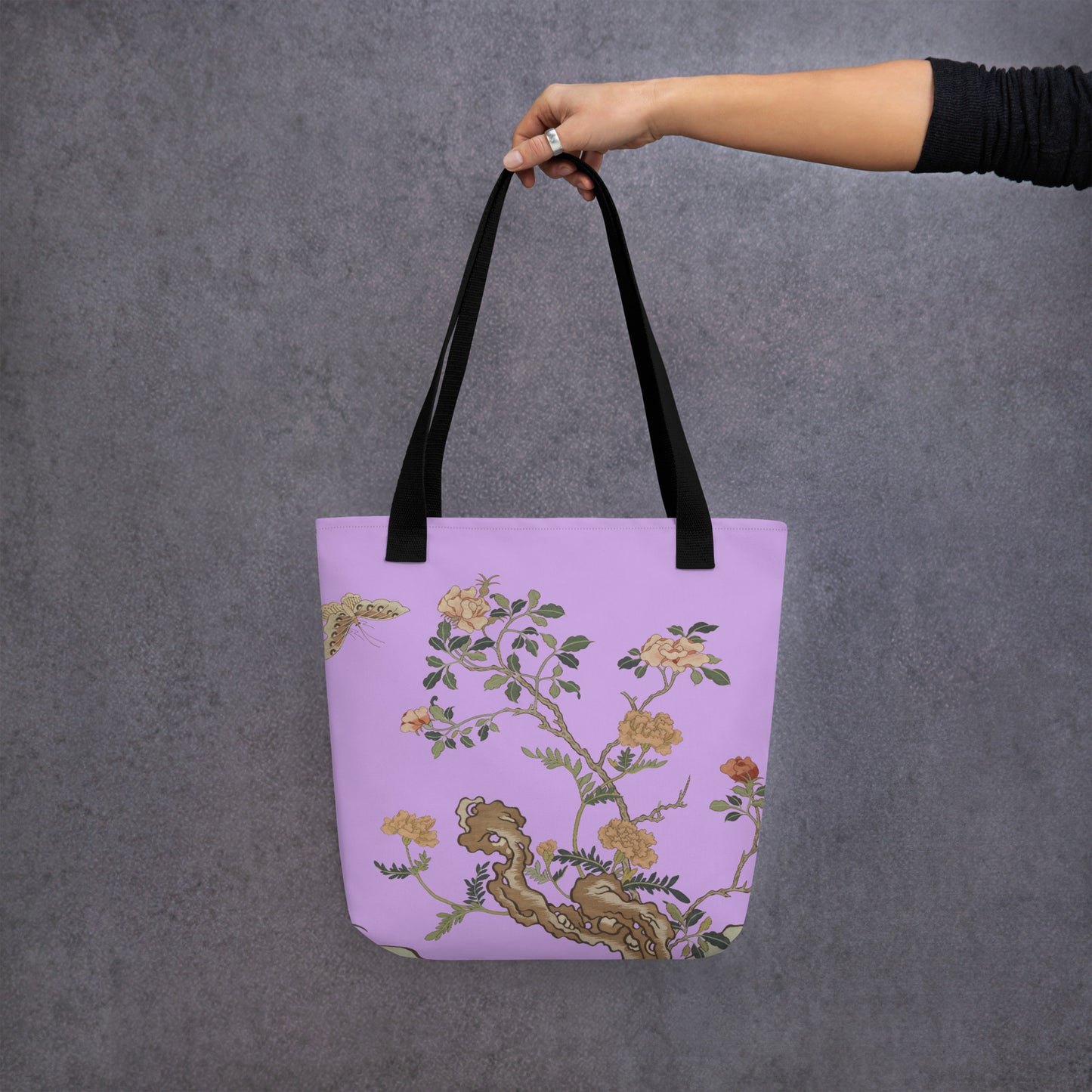 Kesi Flower Album｜Camellia and Butterfly｜Tote bag｜Lilac