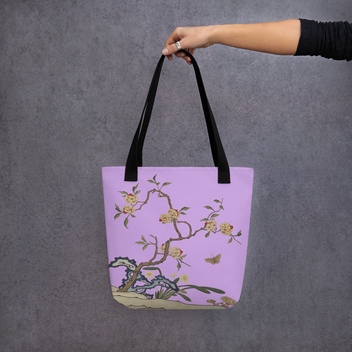 Kesi Flower Album｜Narcissus and Peaches｜Tote bag｜Lilac