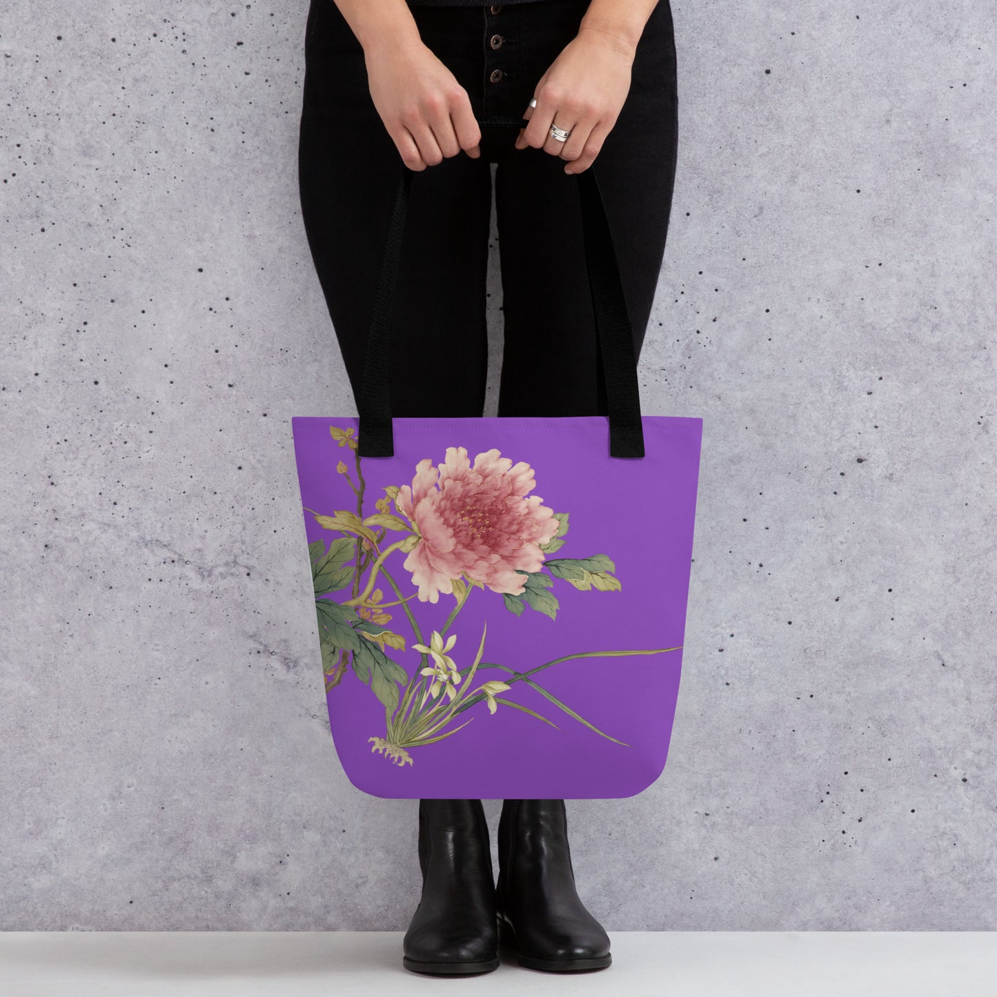 The Spirit of Flowers in Twelve Months｜Orchid and Tree Peony in Bloom｜Tote bag｜Purple