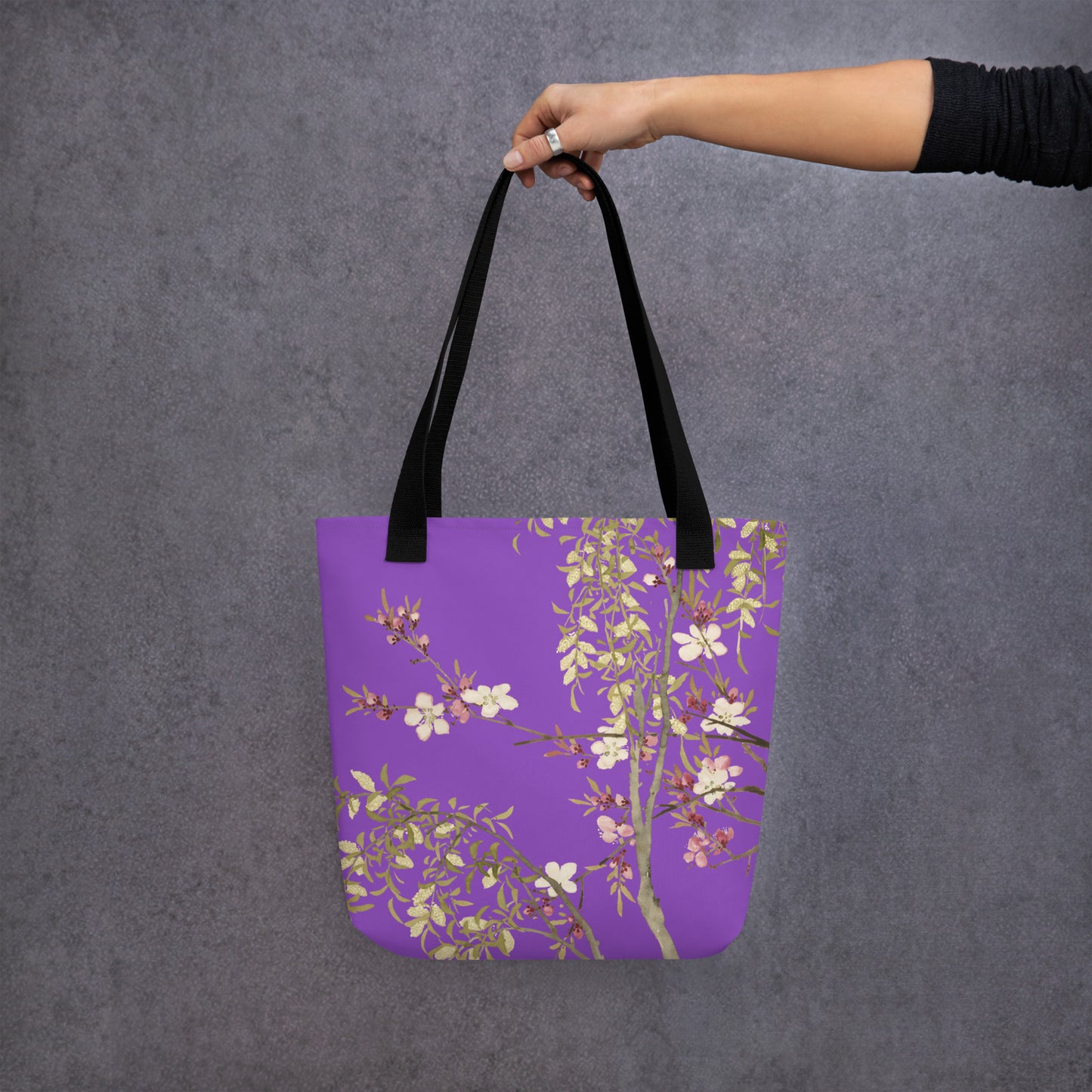 The Spirit of Flowers in Twelve Months｜Willow and Peach Blossom｜Tote bag｜Purple