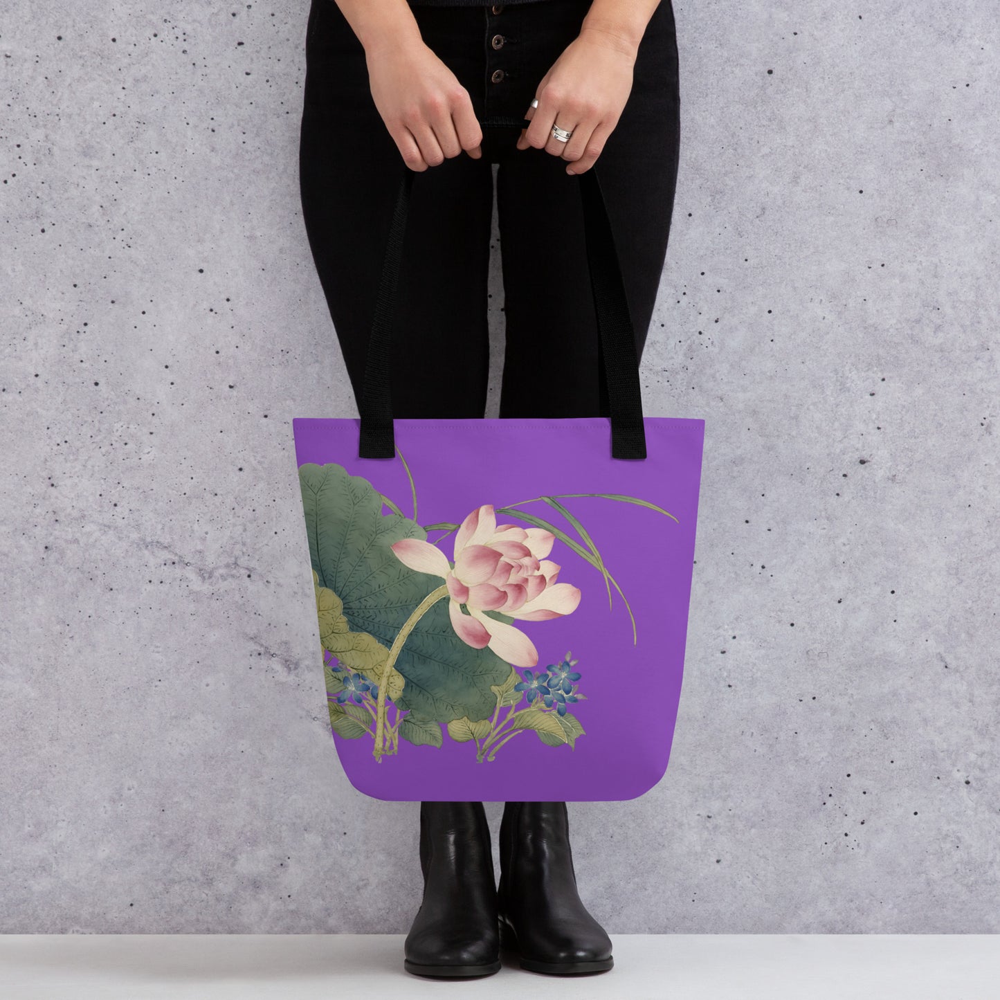 The Spirit of Flowers in Twelve Months｜Lotus in Bloom｜Tote bag｜Purple