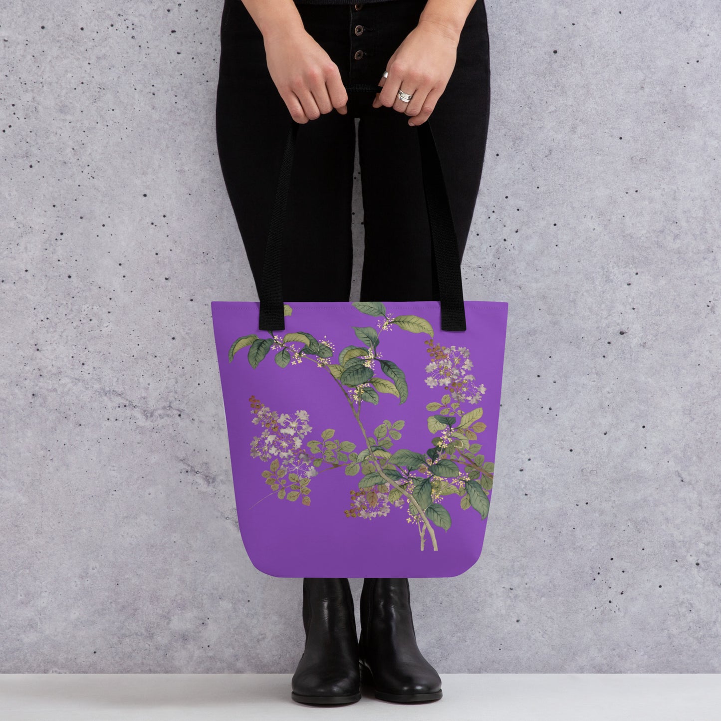 The Spirit of Flowers in Twelve Months｜Osmanthus and Crape Myrtle in Bloom｜Tote bag｜Purple