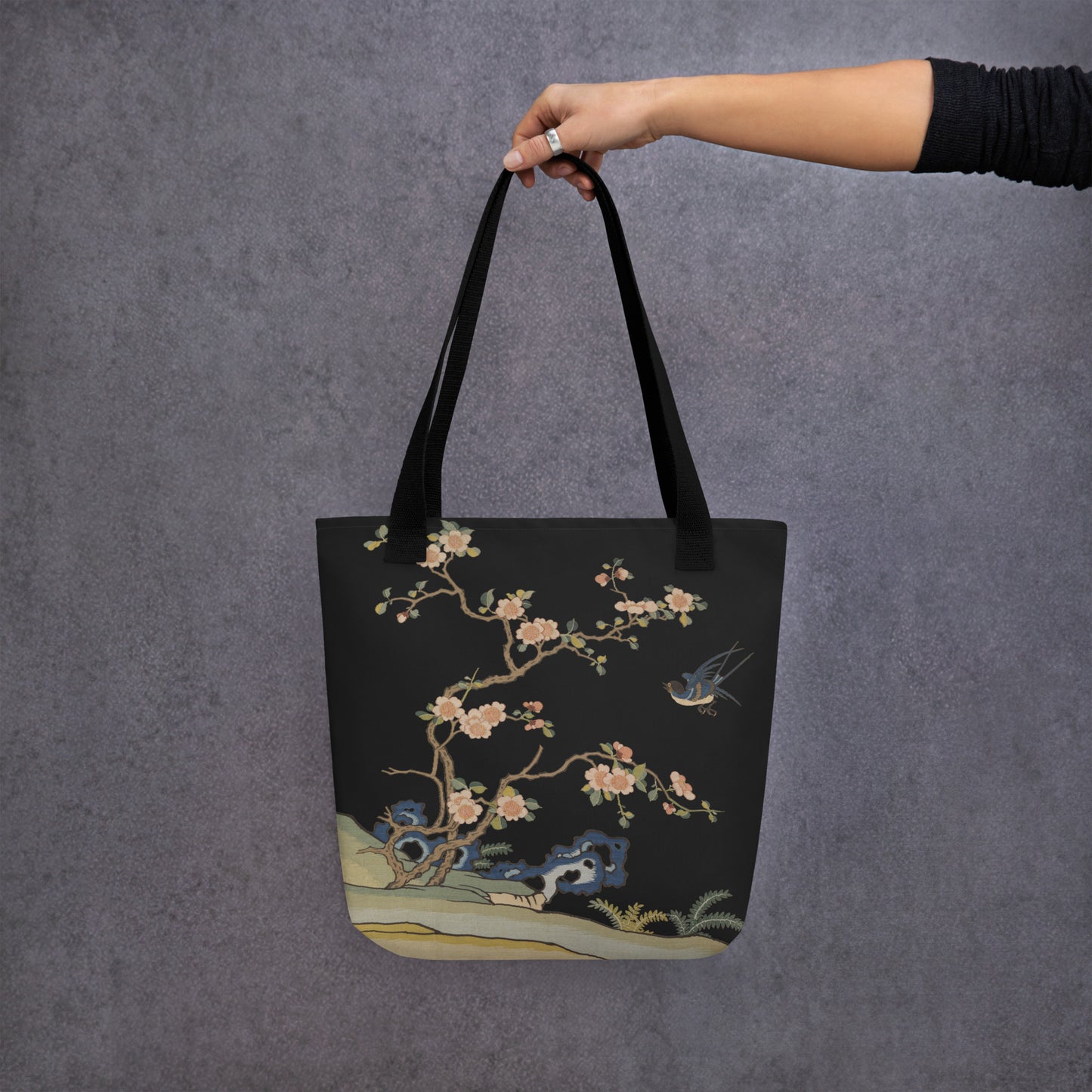 Kesi Flower Album｜Swallow in Flight, Harbinger of Spring｜Tote bag｜Black