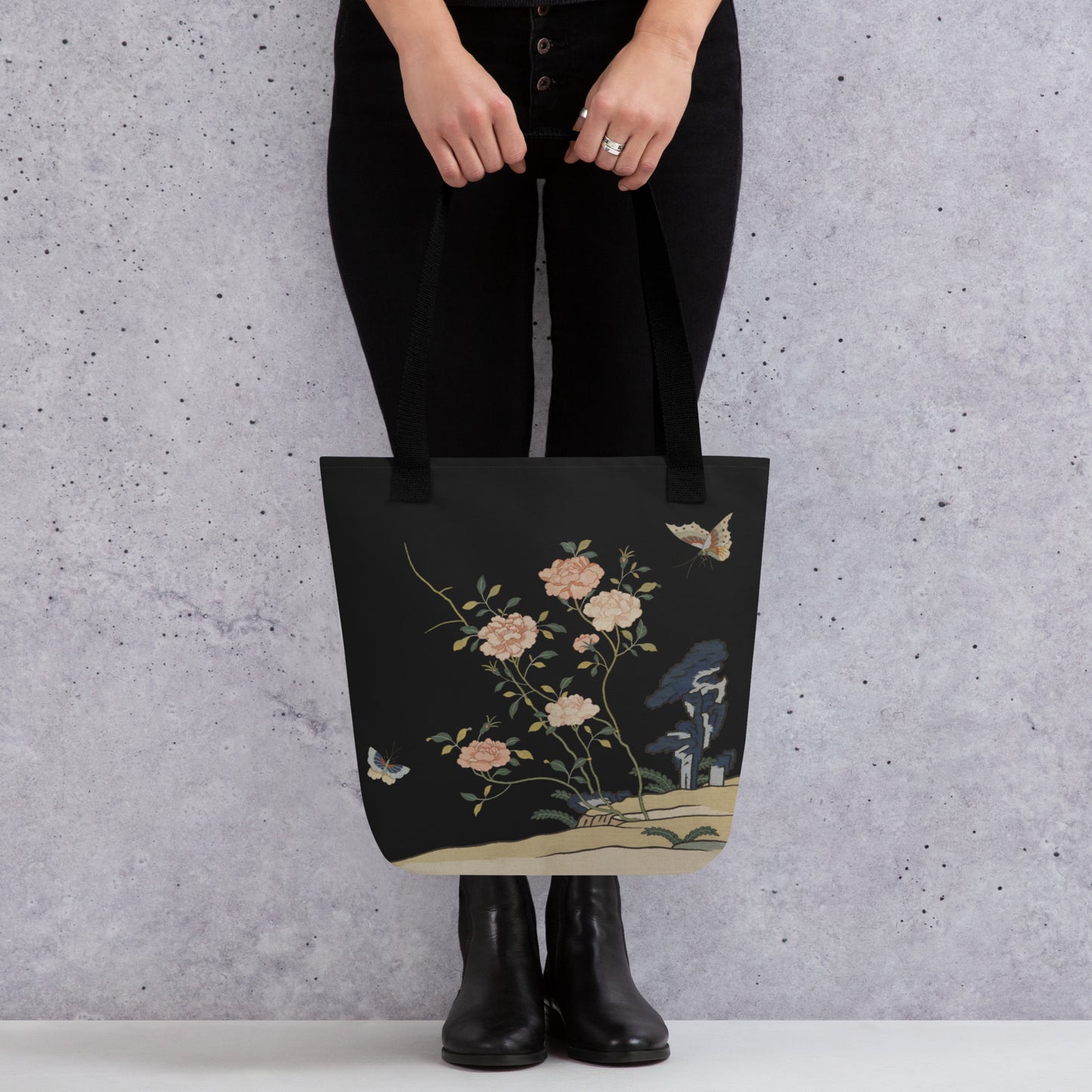 Kesi Flower Album｜Red Roses｜Tote bag｜Black