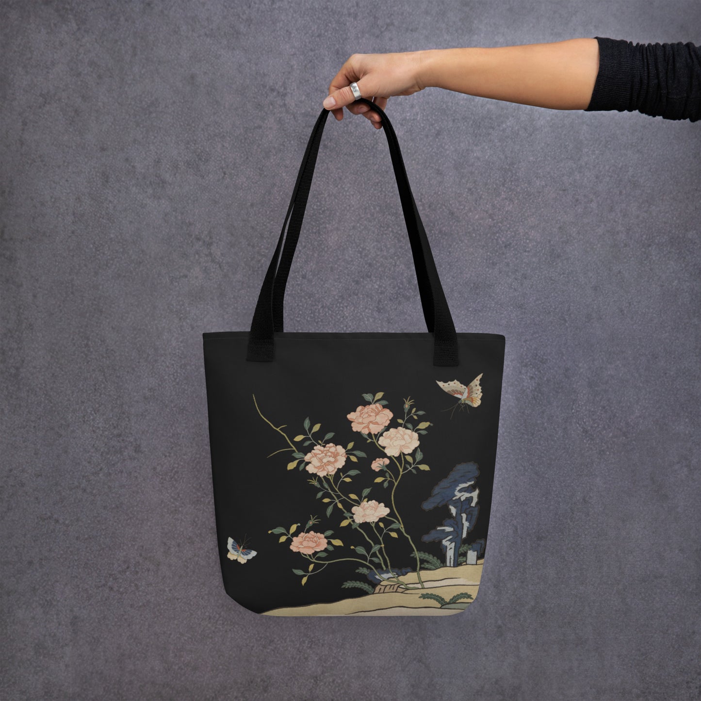 Kesi Flower Album｜Red Roses｜Tote bag｜Black