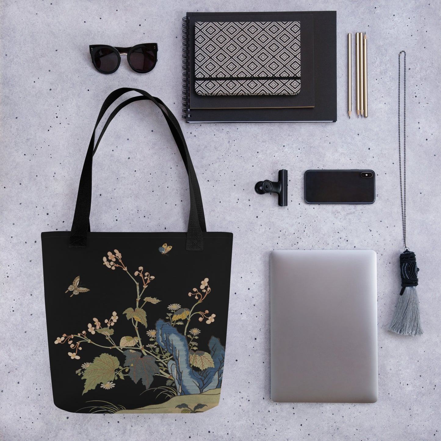 Kesi Flower Album｜Begonia Blossoms｜Tote bag｜Black