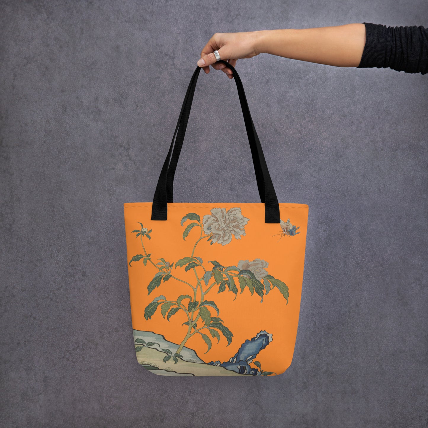 Kesi Flower Album｜Peonies and Butterfly｜Tote bag｜Orange