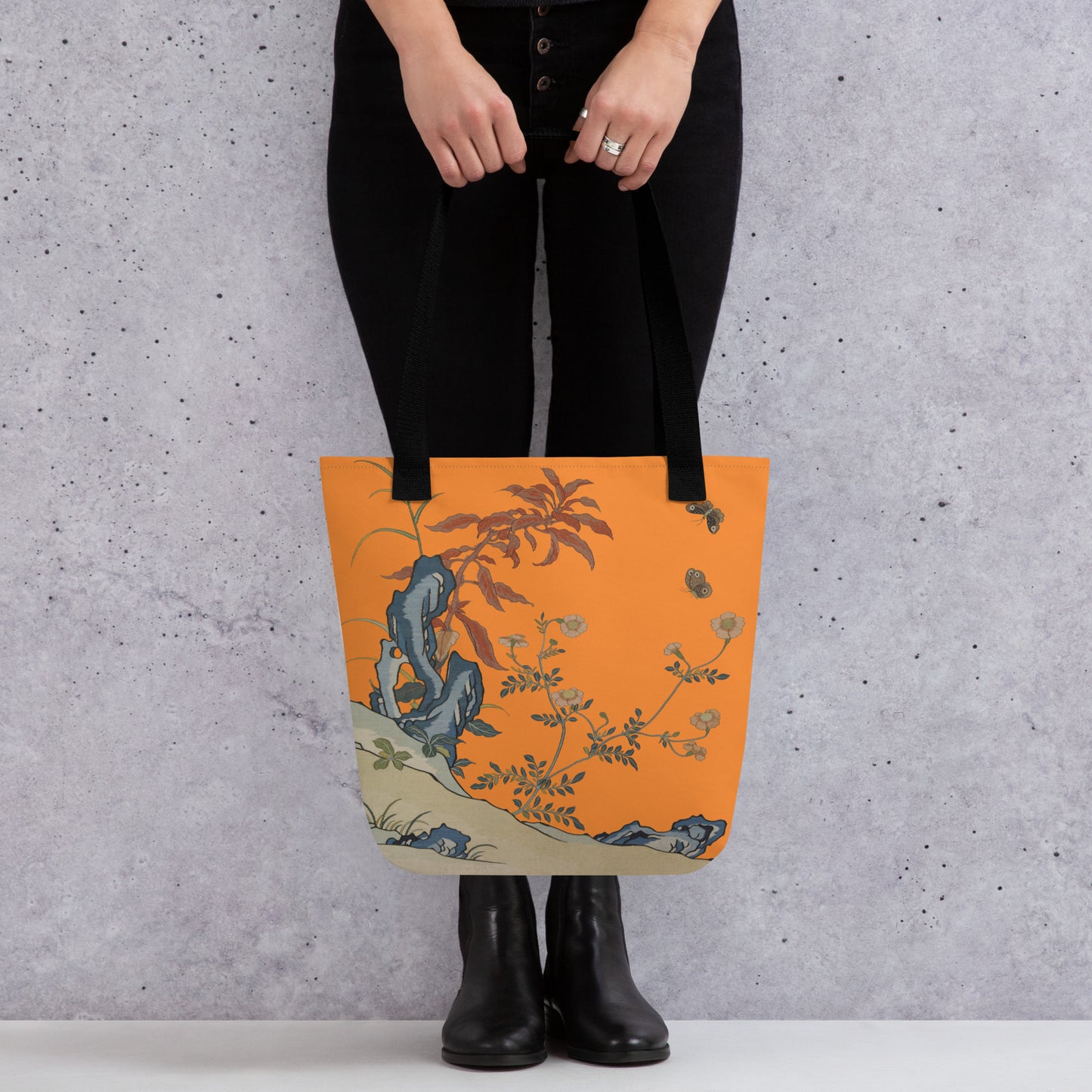 Kesi Flower Album｜Butterflies and Flowers｜Tote bag｜Orange