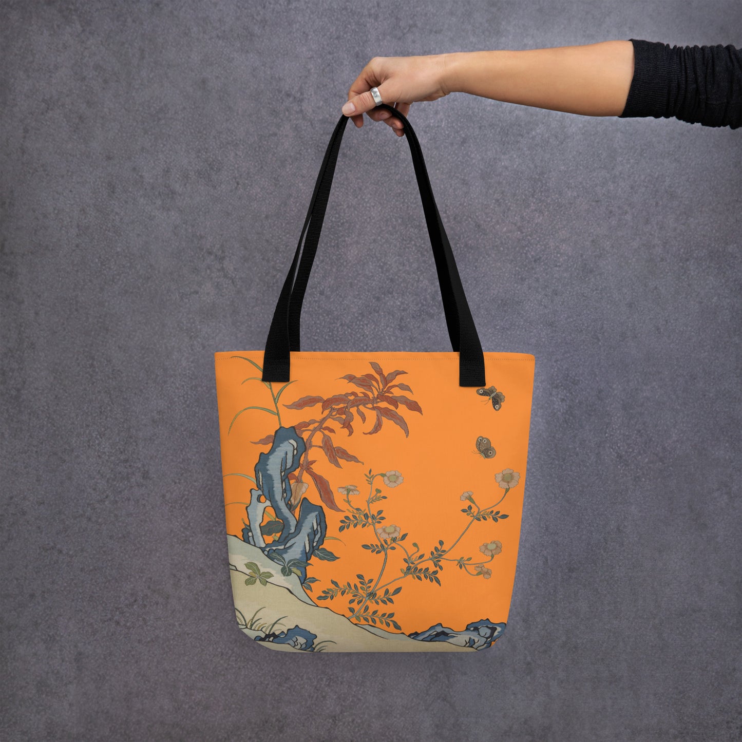 Kesi Flower Album｜Butterflies and Flowers｜Tote bag｜Orange