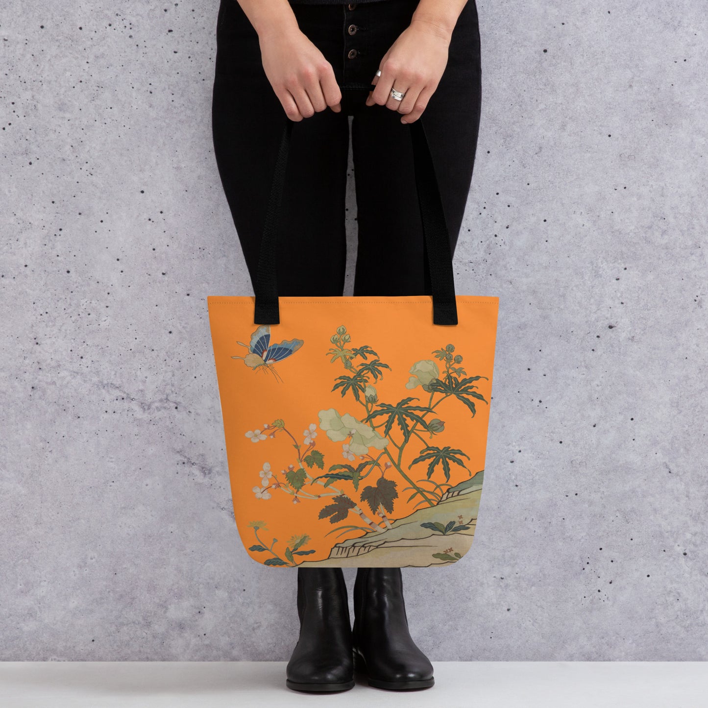 Kesi Flower Album｜Hibiscus and Begonia Blossoms｜Tote bag｜Orange