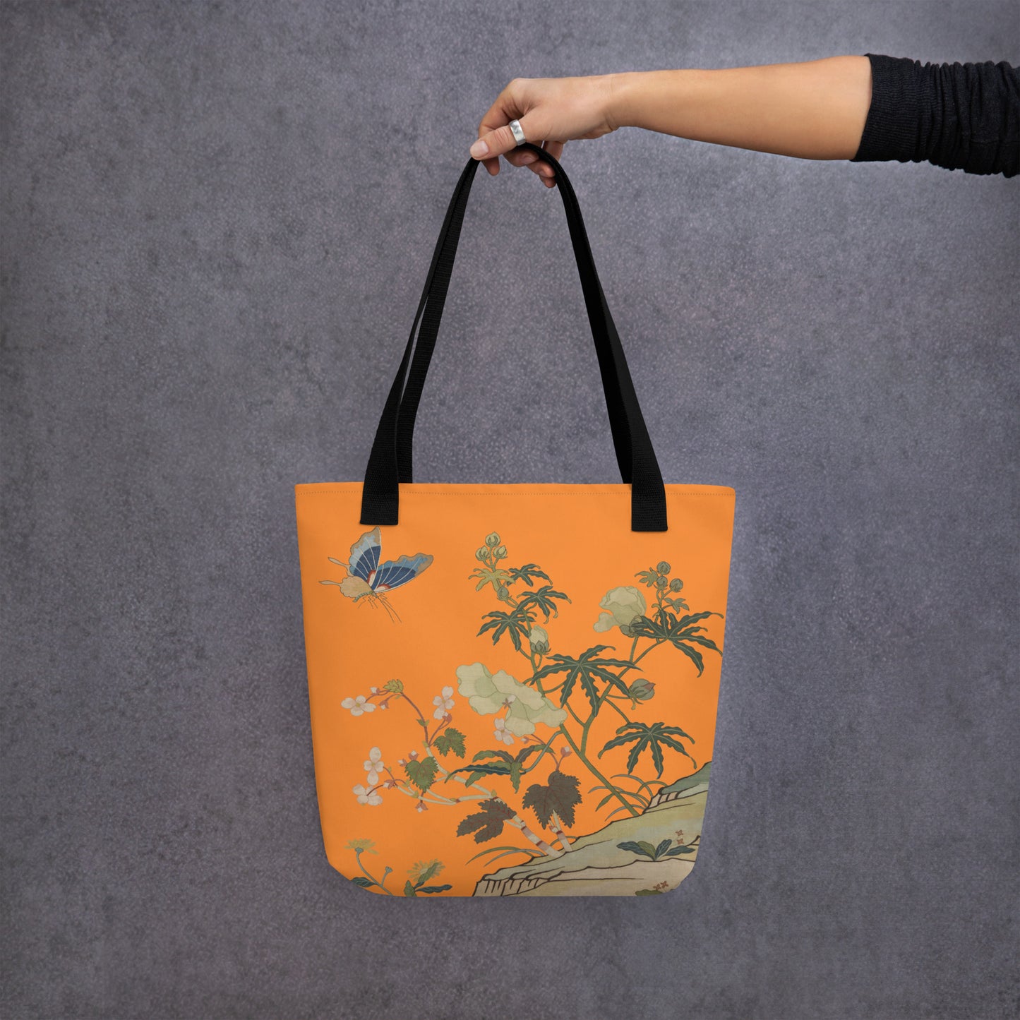 Kesi Flower Album｜Hibiscus and Begonia Blossoms｜Tote bag｜Orange