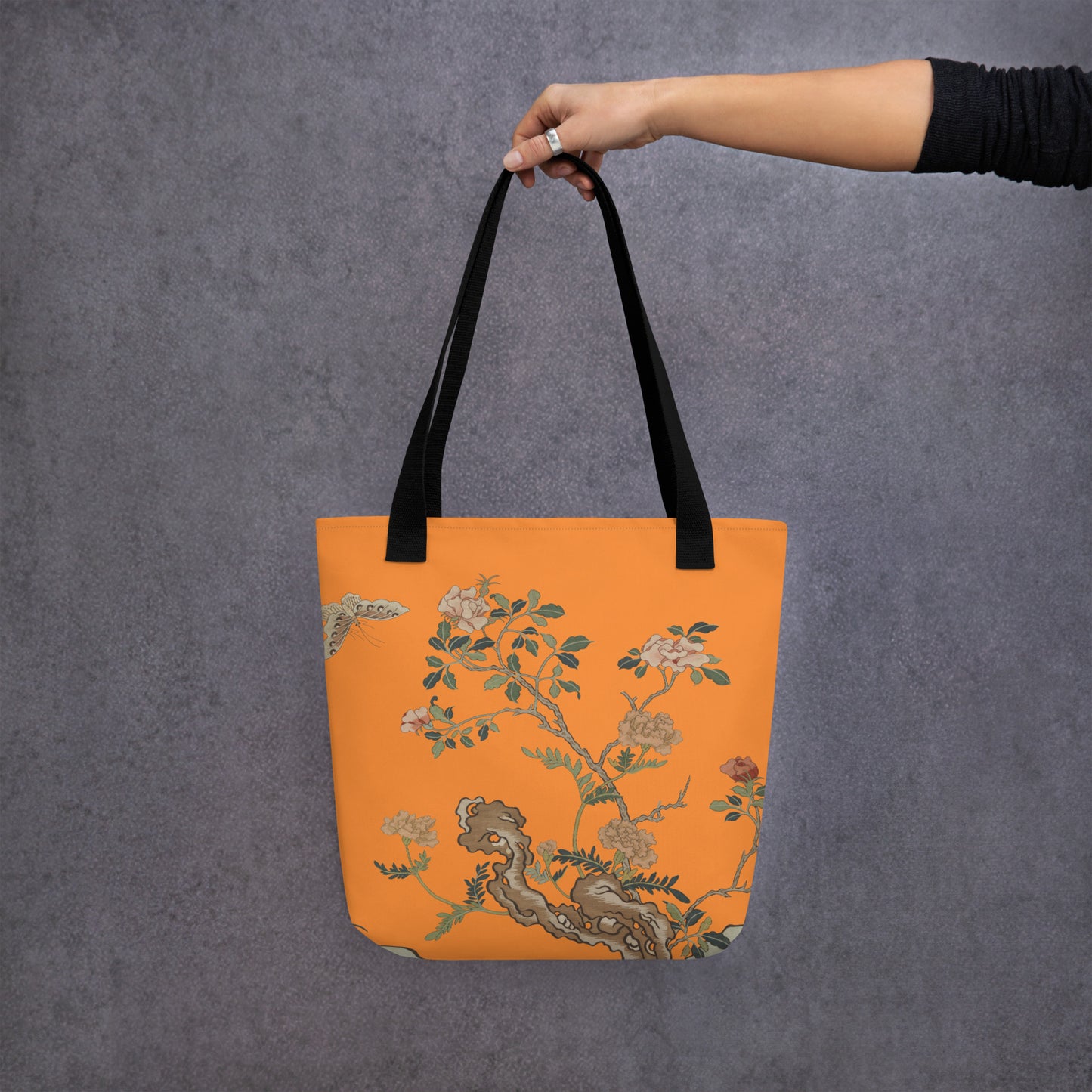 Kesi Flower Album｜Camellia and Butterfly｜Tote bag｜Orange