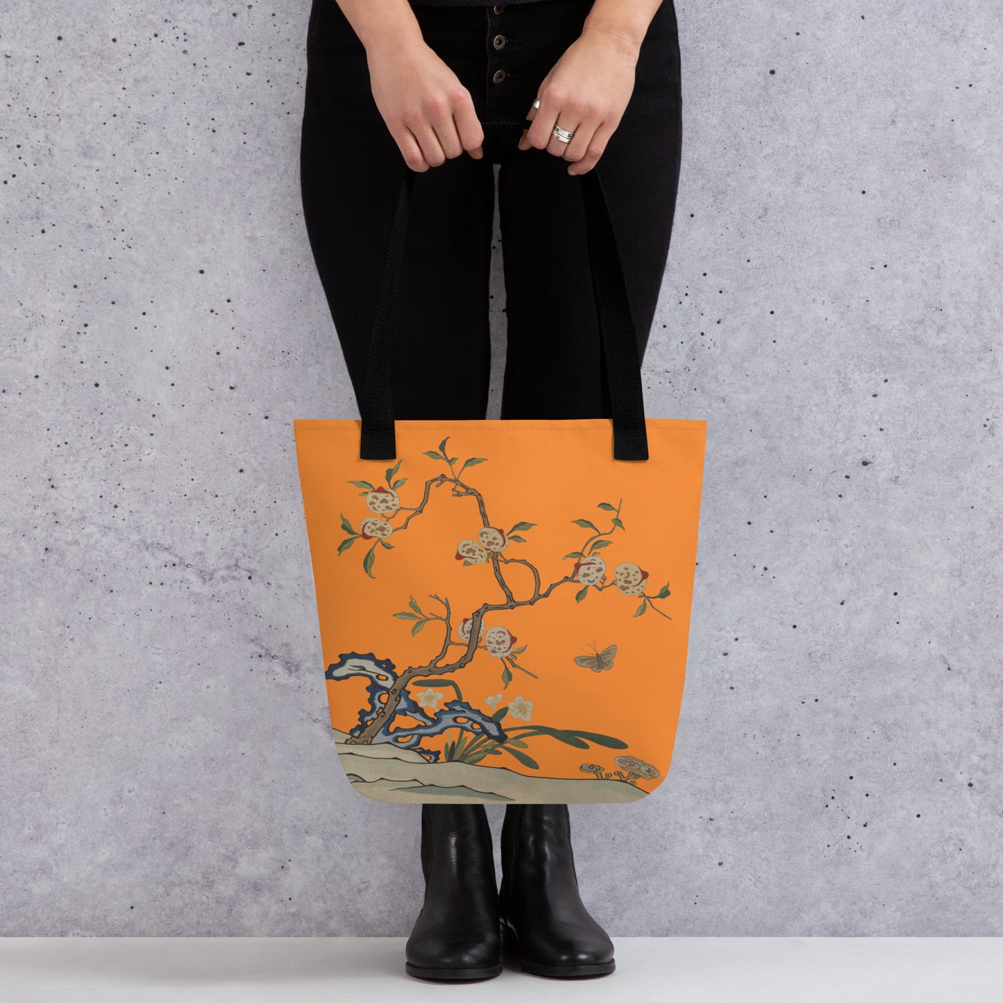 Kesi Flower Album｜Narcissus and Peaches｜Tote bag｜Orange