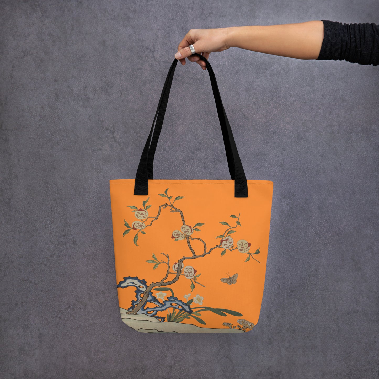 Kesi Flower Album｜Narcissus and Peaches｜Tote bag｜Orange