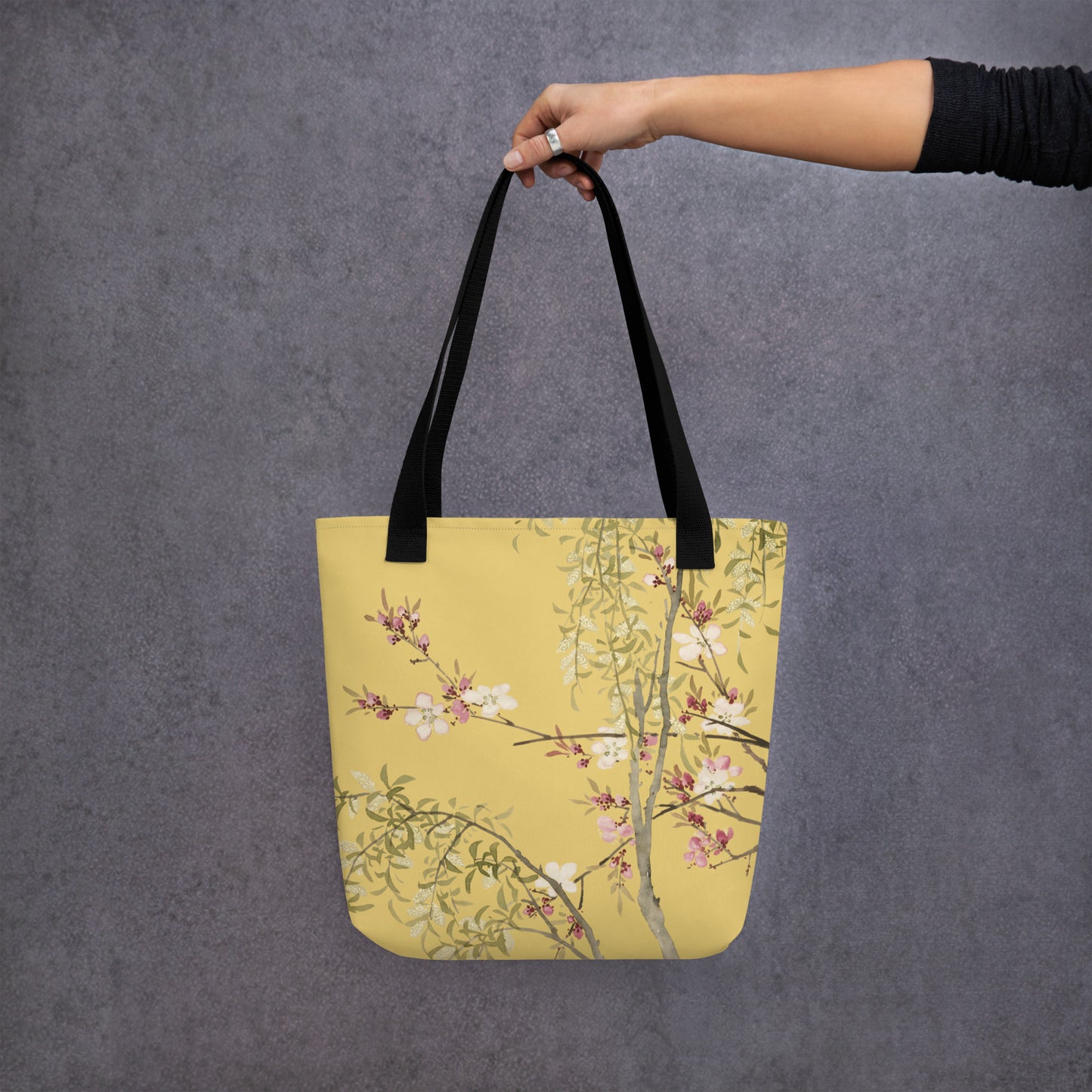 The Spirit of Flowers in Twelve Months｜Willow and Peach Blossom｜Tote bag｜Gold