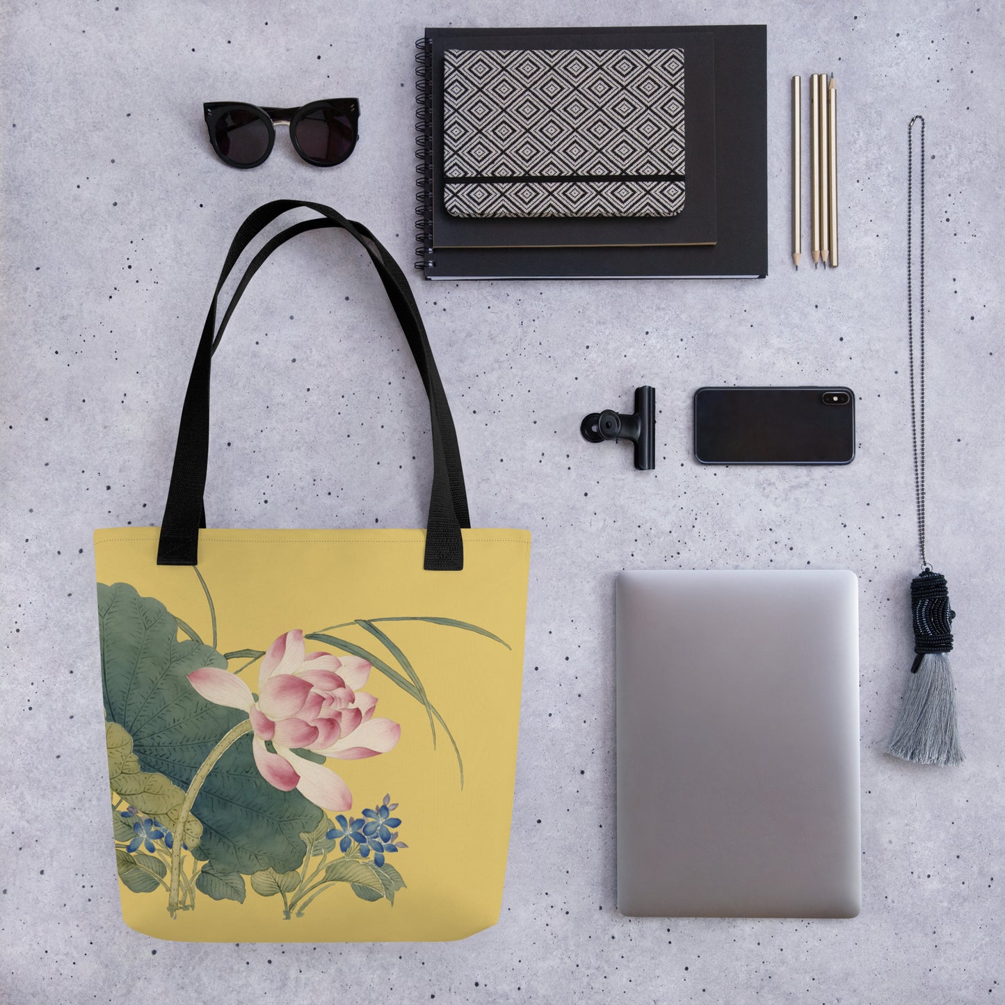 The Spirit of Flowers in Twelve Months｜Lotus in Bloom｜Tote bag｜Gold