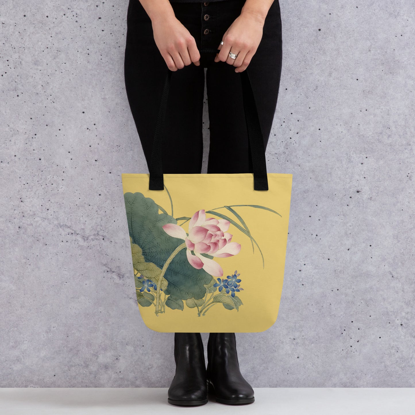 The Spirit of Flowers in Twelve Months｜Lotus in Bloom｜Tote bag｜Gold