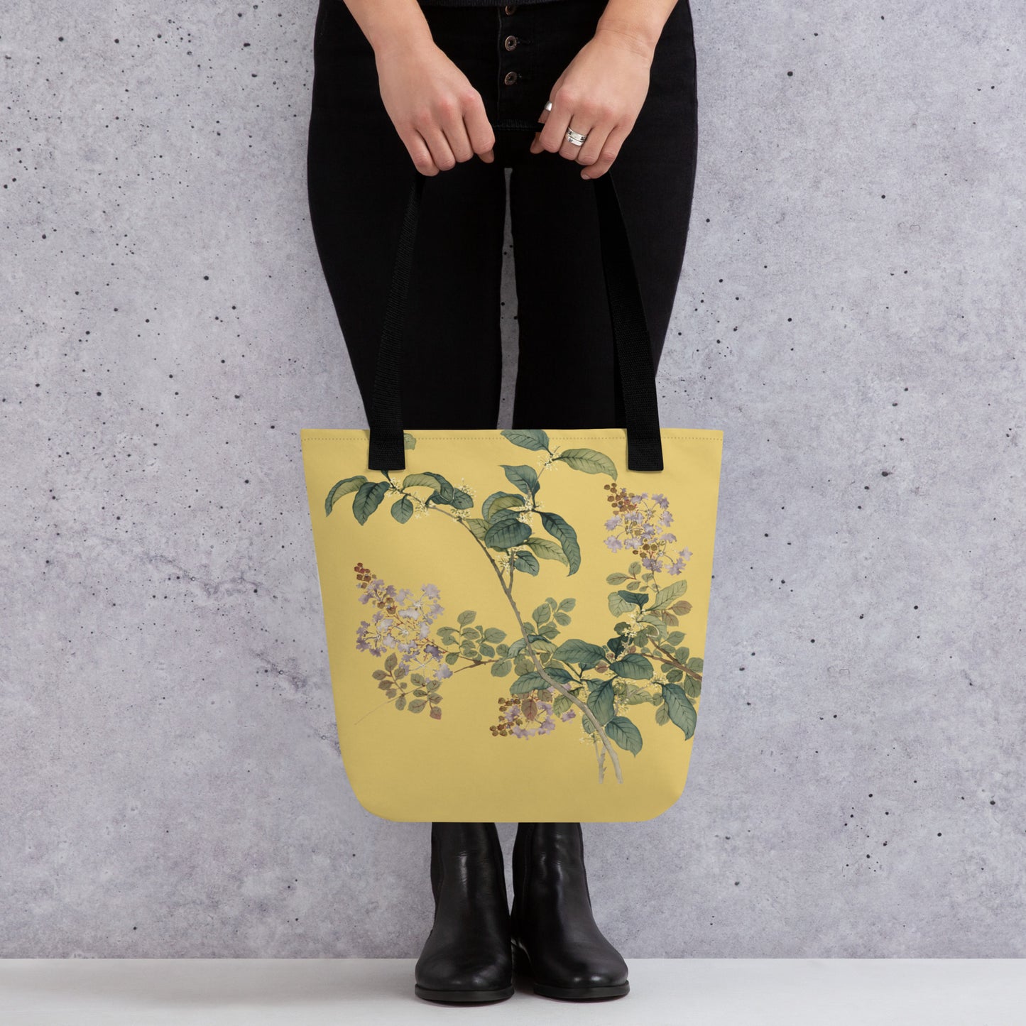 The Spirit of Flowers in Twelve Months｜Osmanthus and Crape Myrtle in Bloom｜Tote bag｜Gold