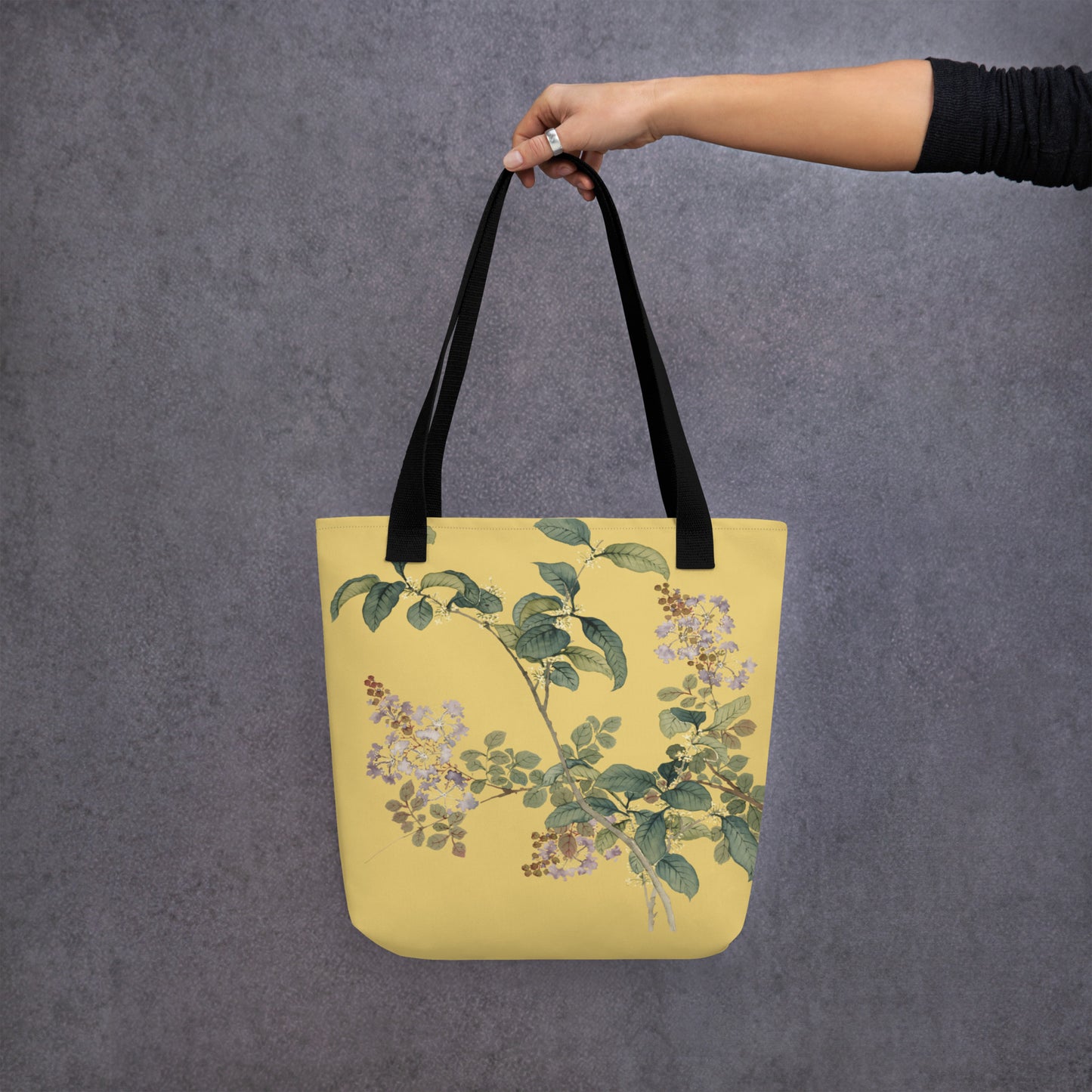 The Spirit of Flowers in Twelve Months｜Osmanthus and Crape Myrtle in Bloom｜Tote bag｜Gold