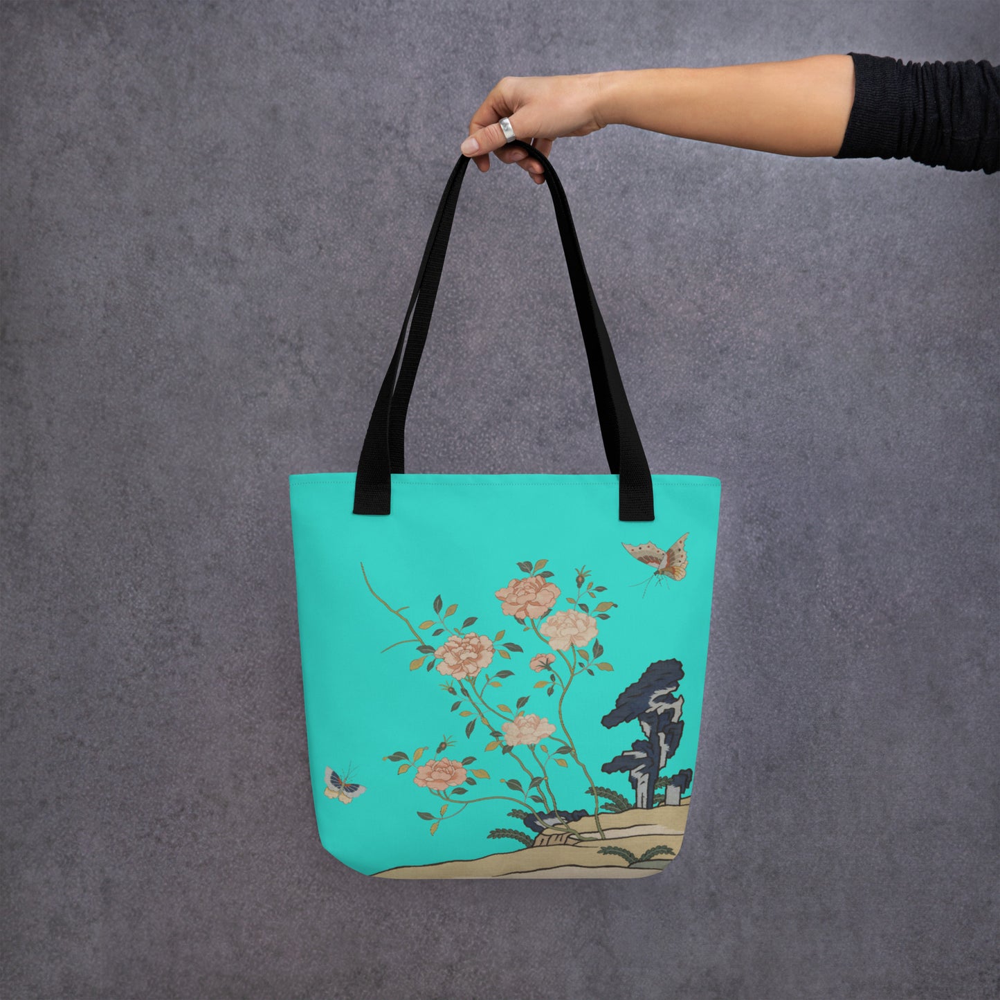 Kesi Flower Album｜Red Roses｜Tote bag｜Turquoise