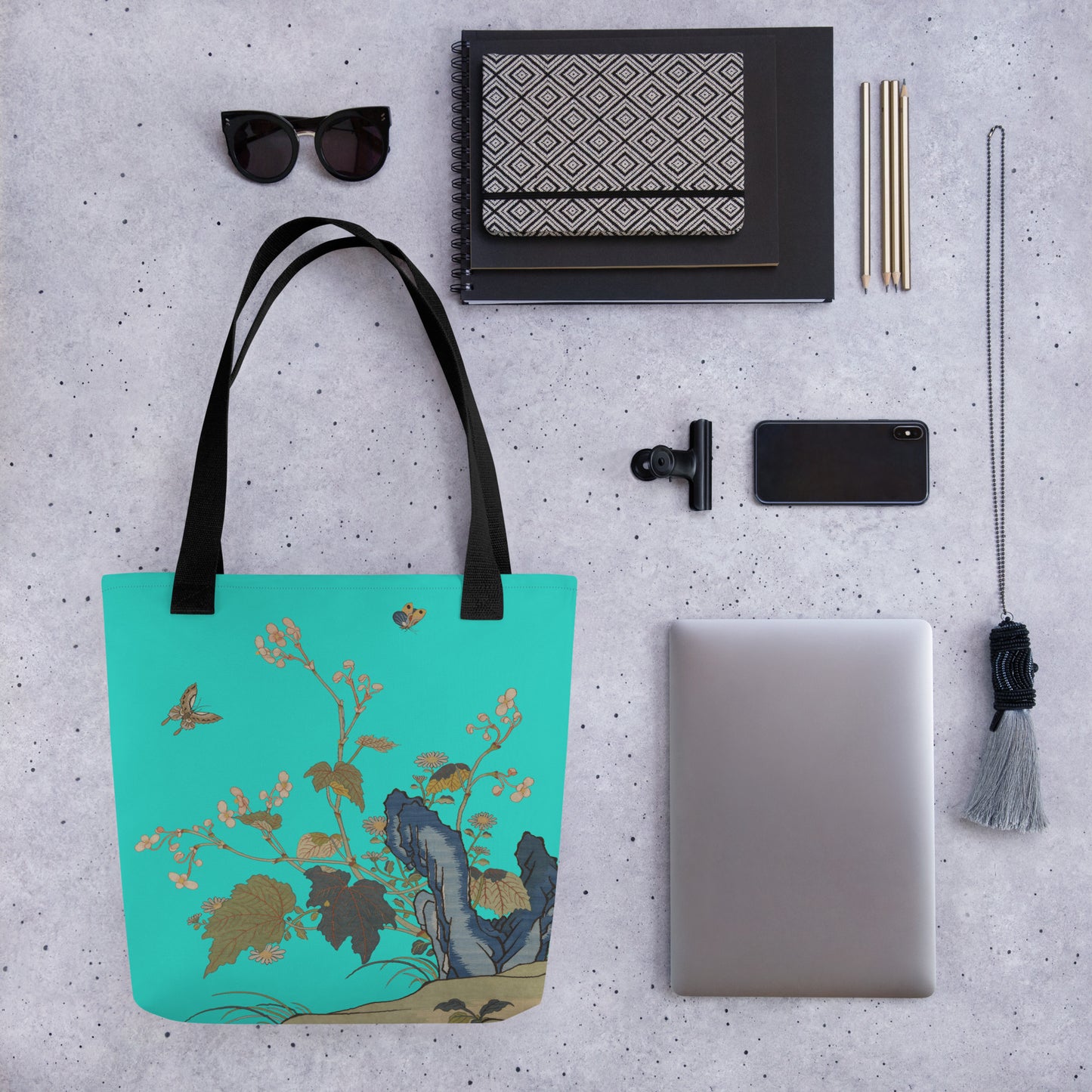 Kesi Flower Album｜Begonia Blossoms｜Tote bag｜Turquoise