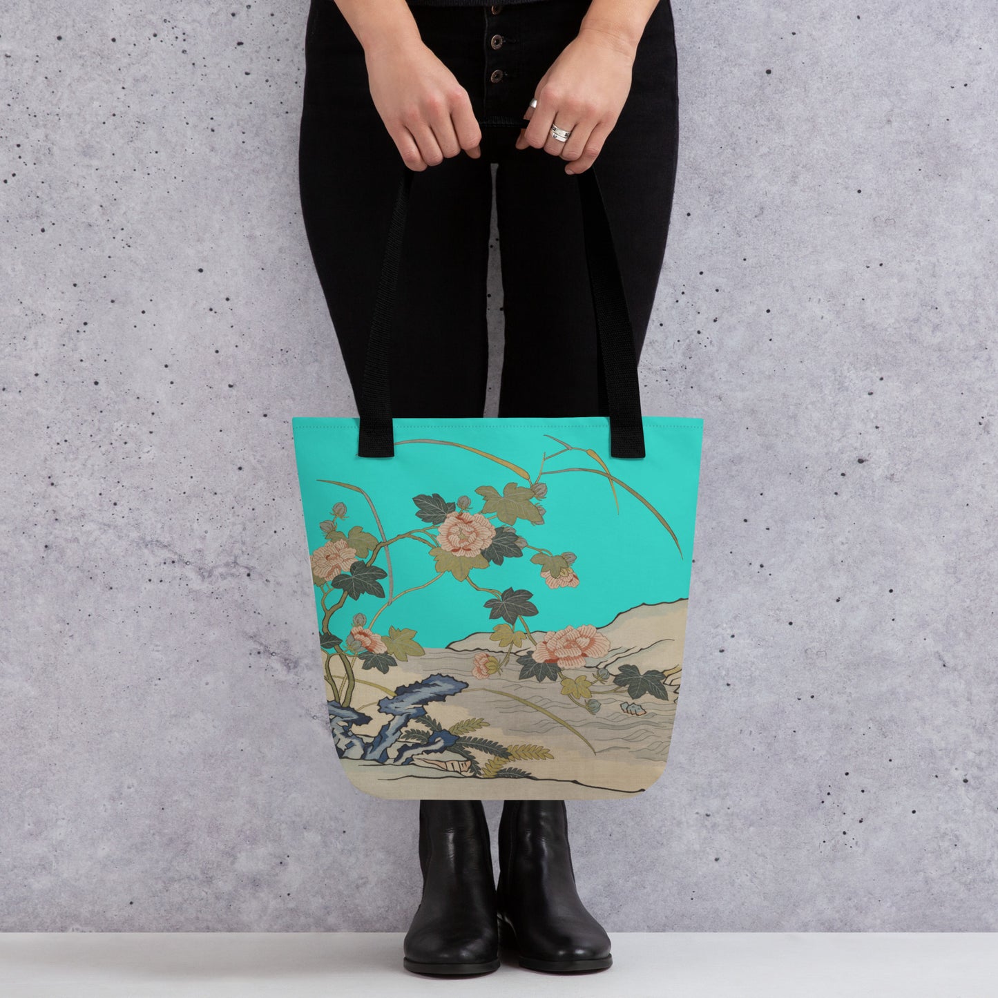 Kesi Flower Album｜Hibiscus by the Water｜Tote bag｜Turquoise