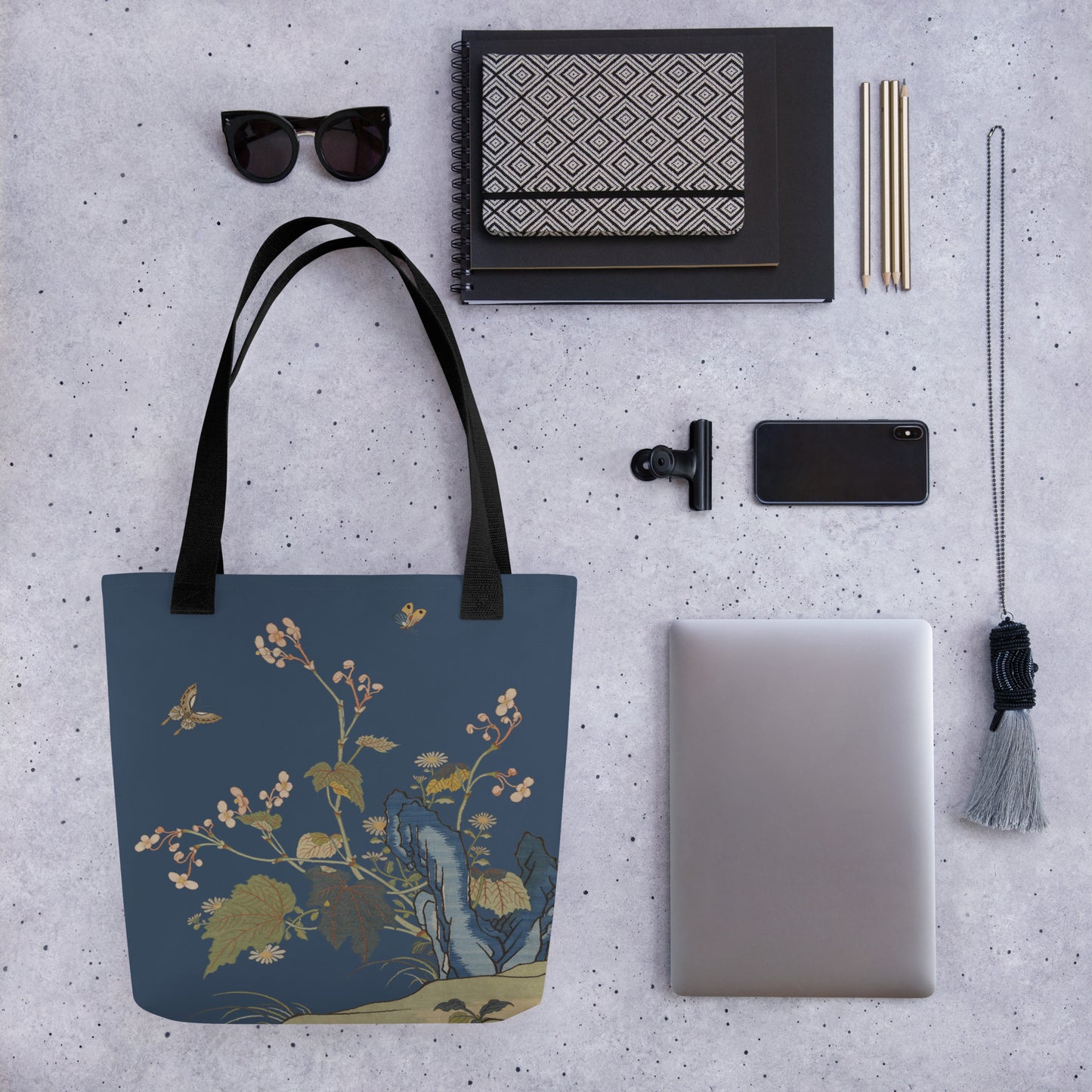 Kesi Flower Album｜Begonia Blossoms｜Tote bag｜Dark blue