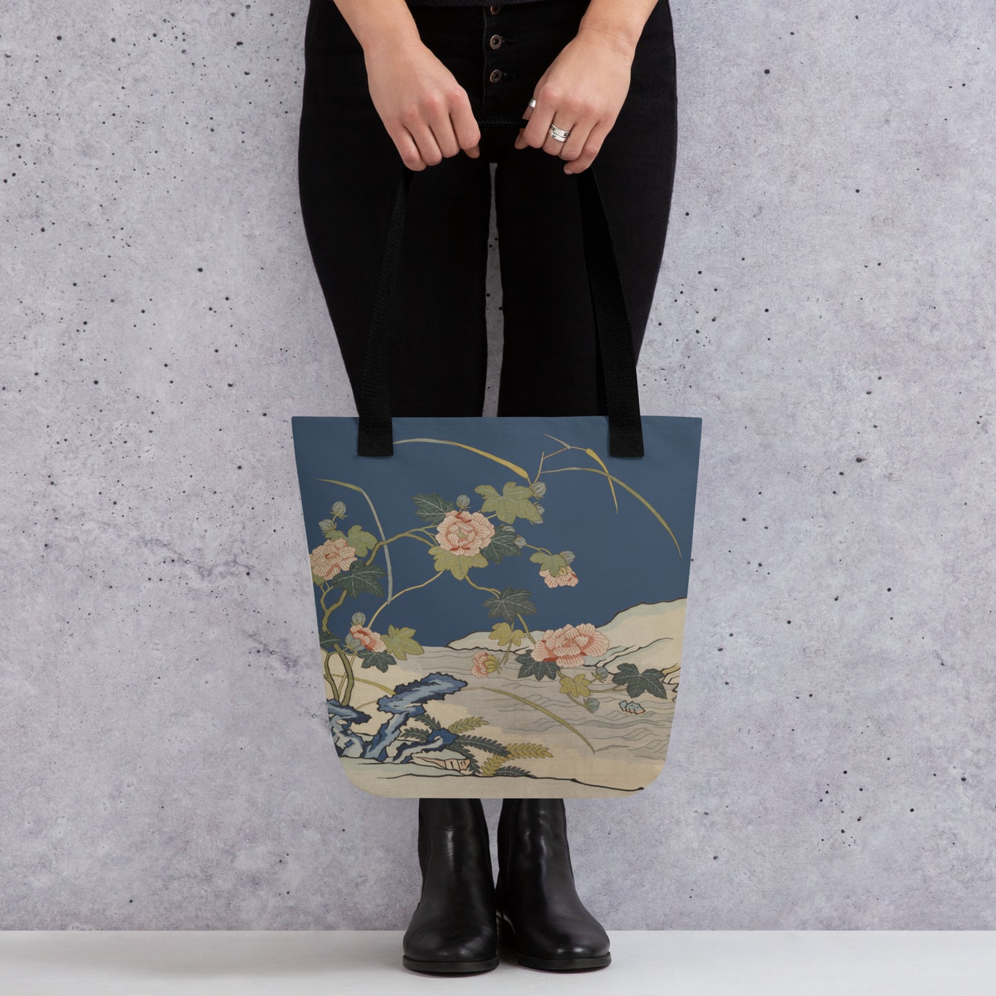 Kesi Flower Album｜Hibiscus by the Water｜Tote bag｜Dark blue