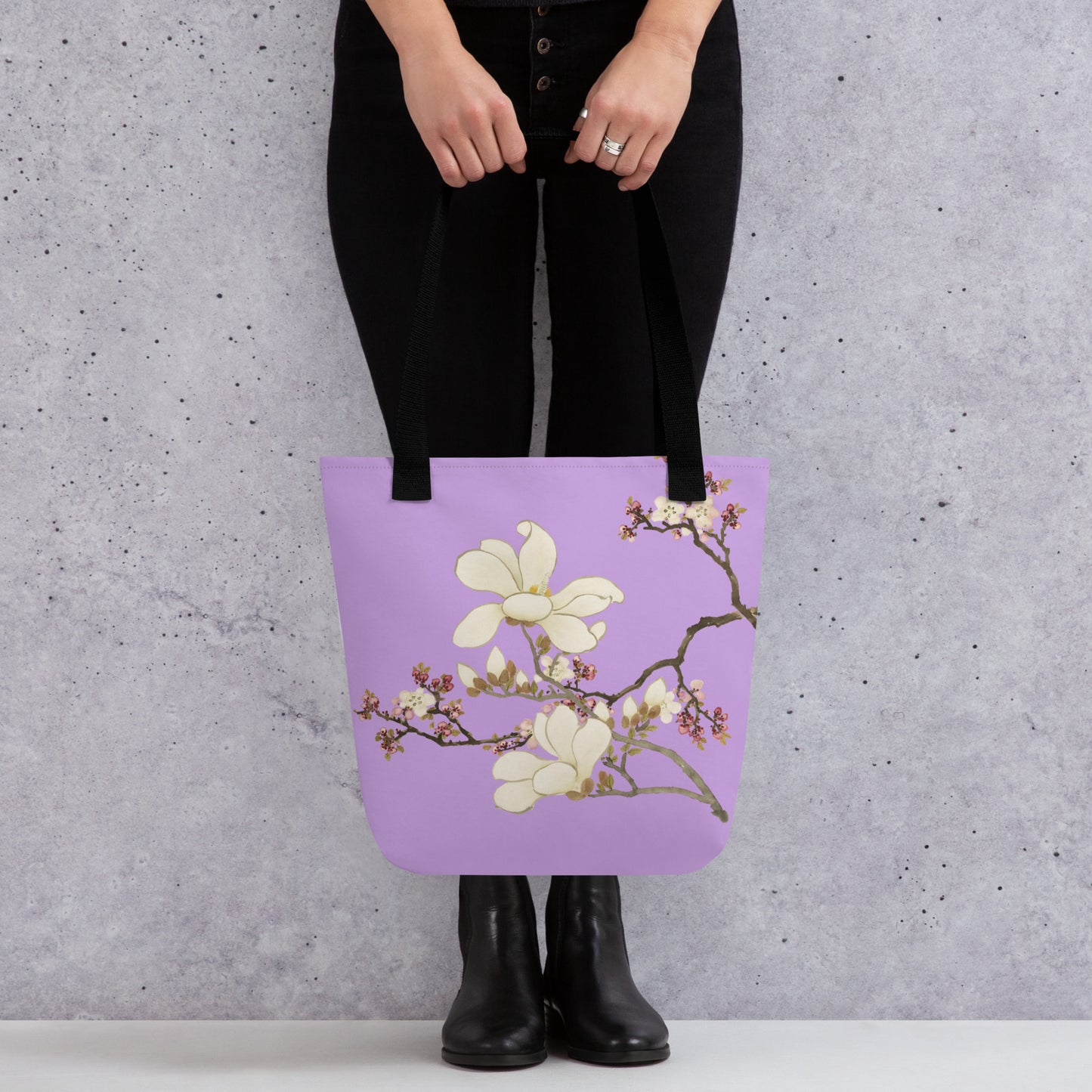 The Spirit of Flowers in Twelve Months｜Apricot and Lily Magnolia in Blossom｜Tote bag｜Lilac