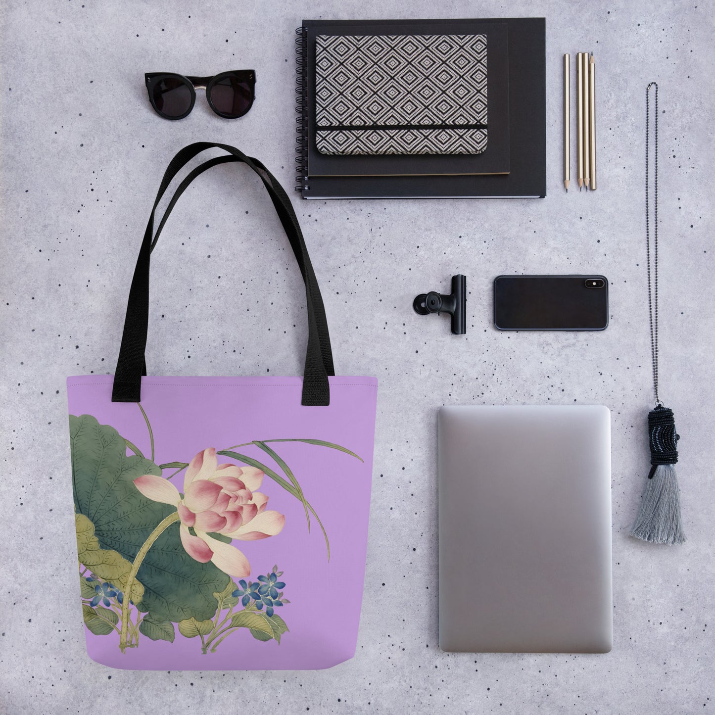 The Spirit of Flowers in Twelve Months｜Lotus in Bloom｜Tote bag｜Lilac