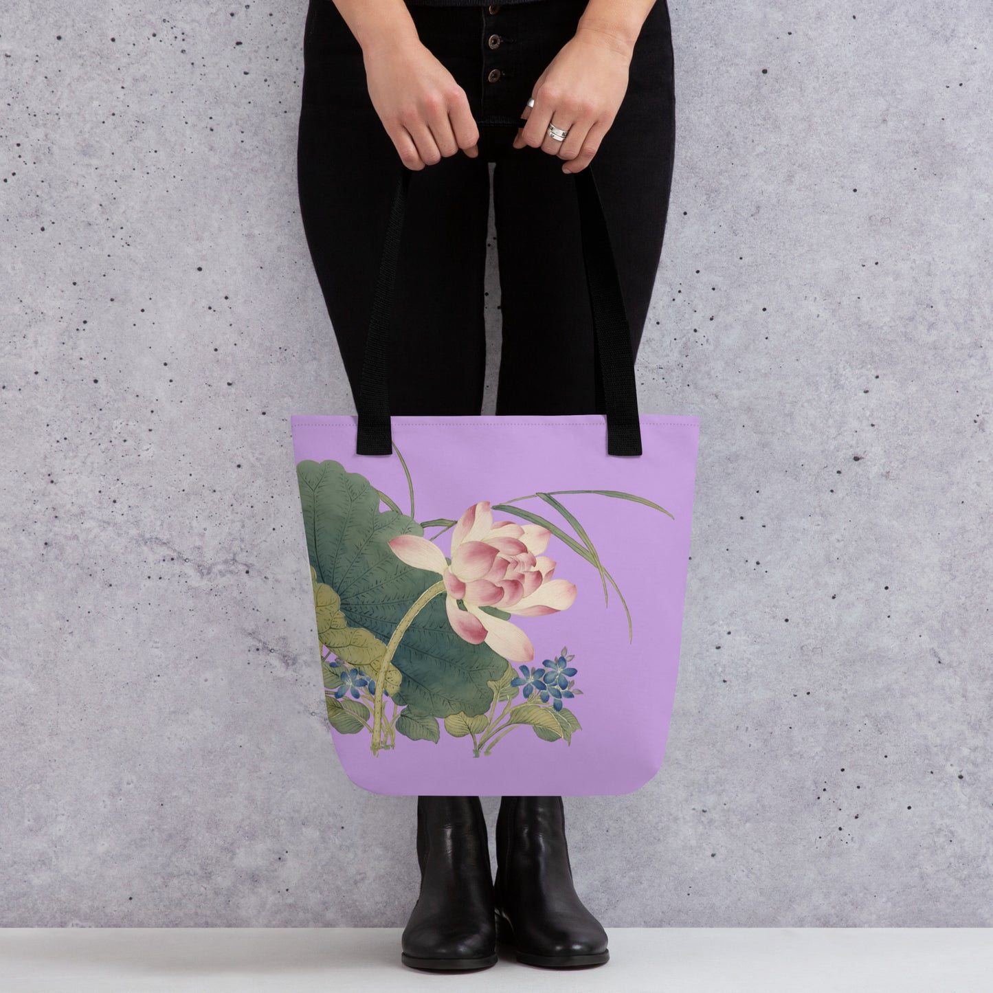 The Spirit of Flowers in Twelve Months｜Lotus in Bloom｜Tote bag｜Lilac