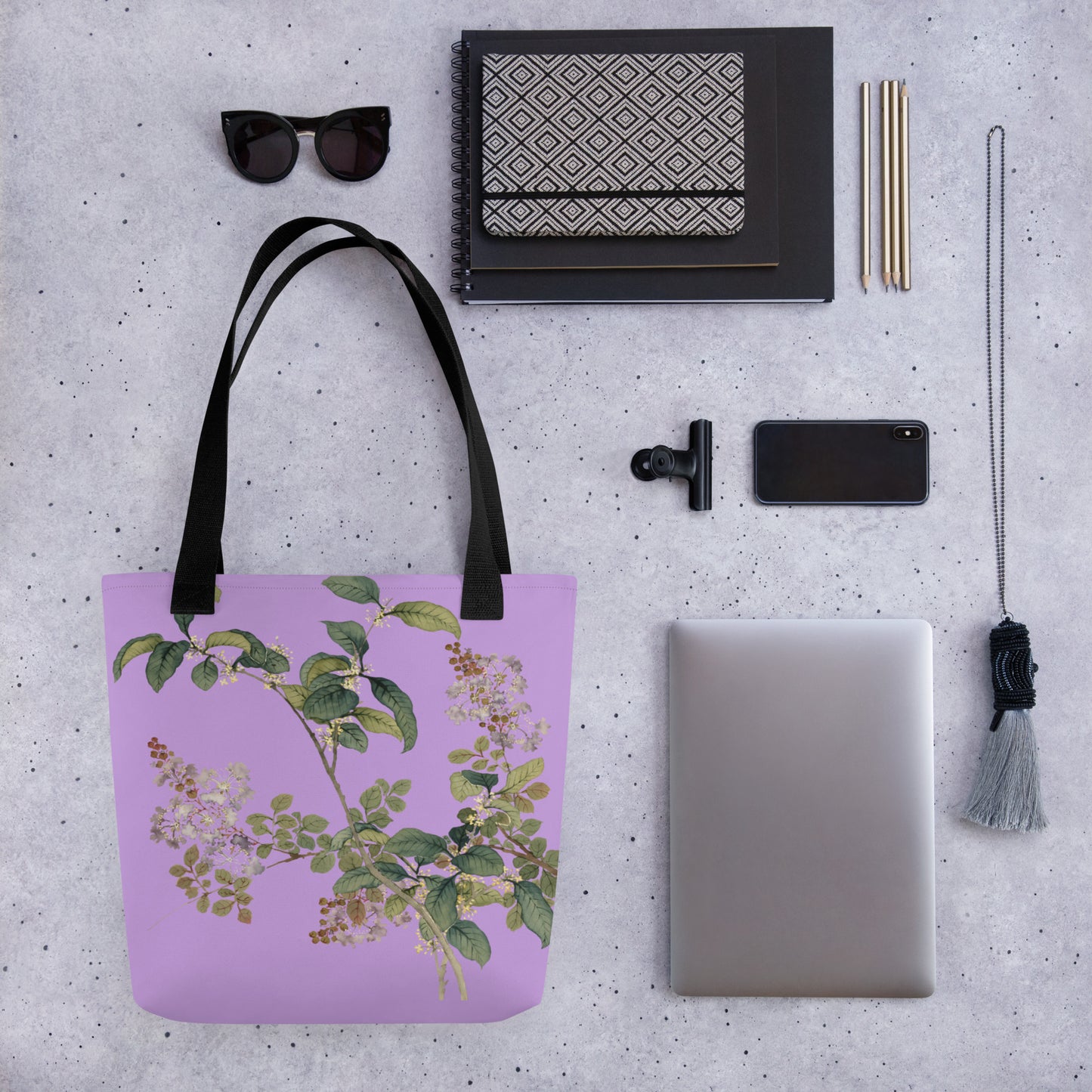 The Spirit of Flowers in Twelve Months｜Osmanthus and Crape Myrtle in Bloom｜Tote bag｜Lilac