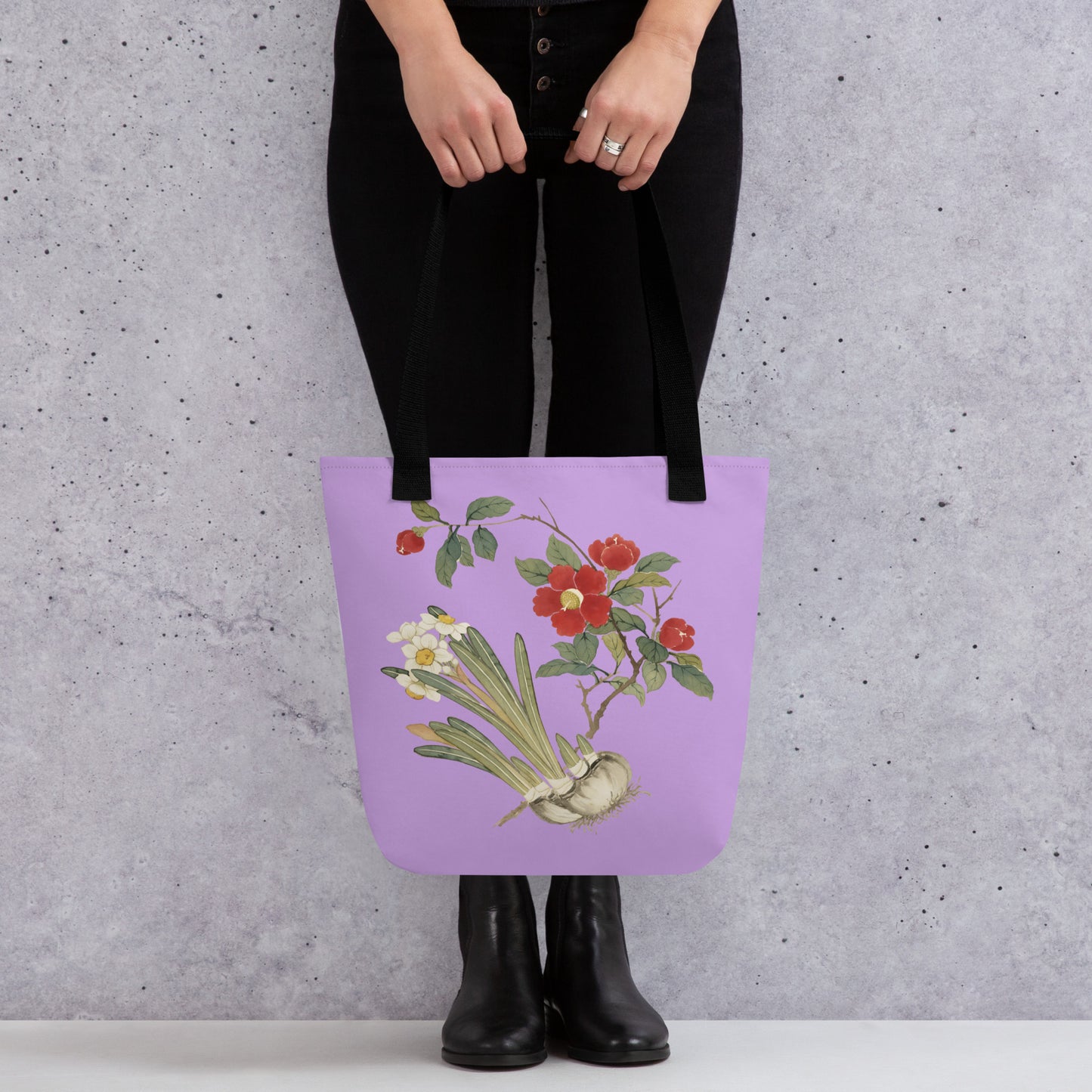 The Spirit of Flowers in Twelve Months｜Narcissus and Camelia in Bloom｜Tote bag｜Lilac