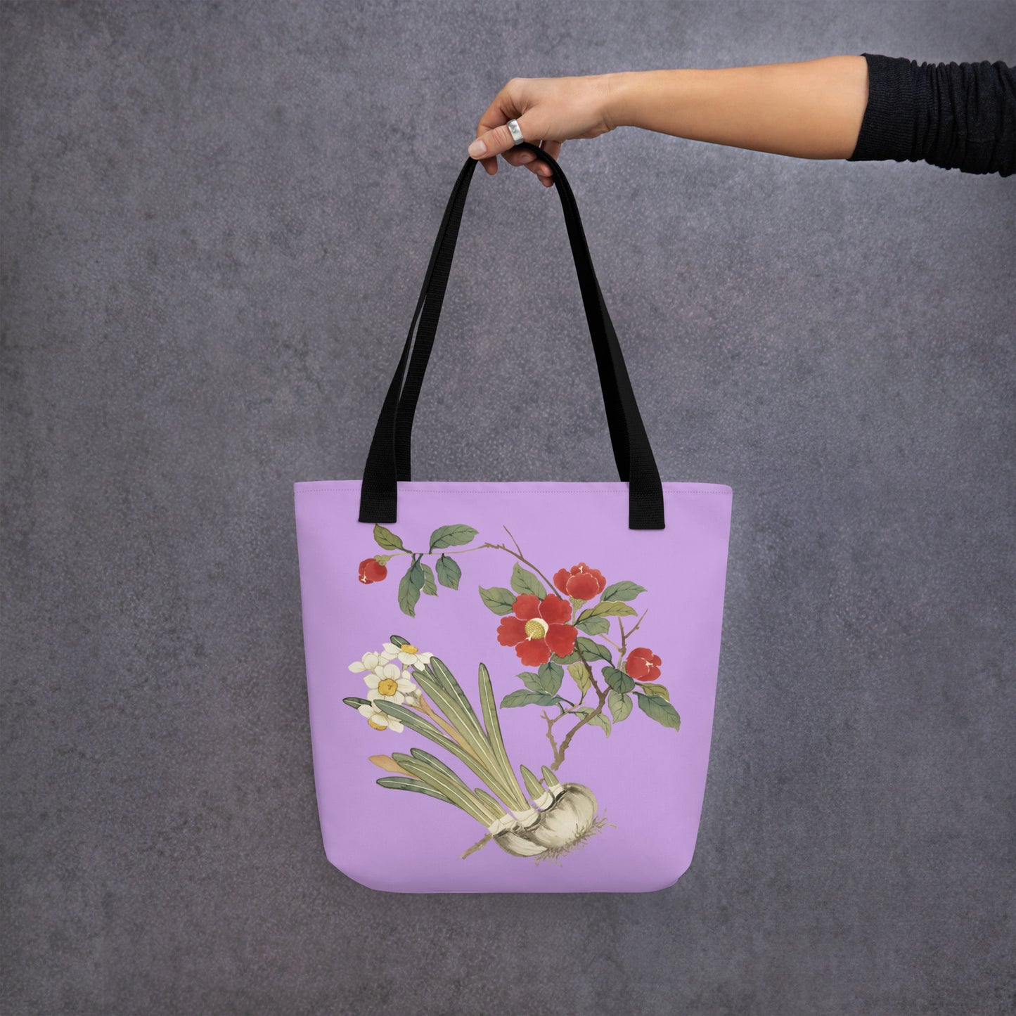 The Spirit of Flowers in Twelve Months｜Narcissus and Camelia in Bloom｜Tote bag｜Lilac